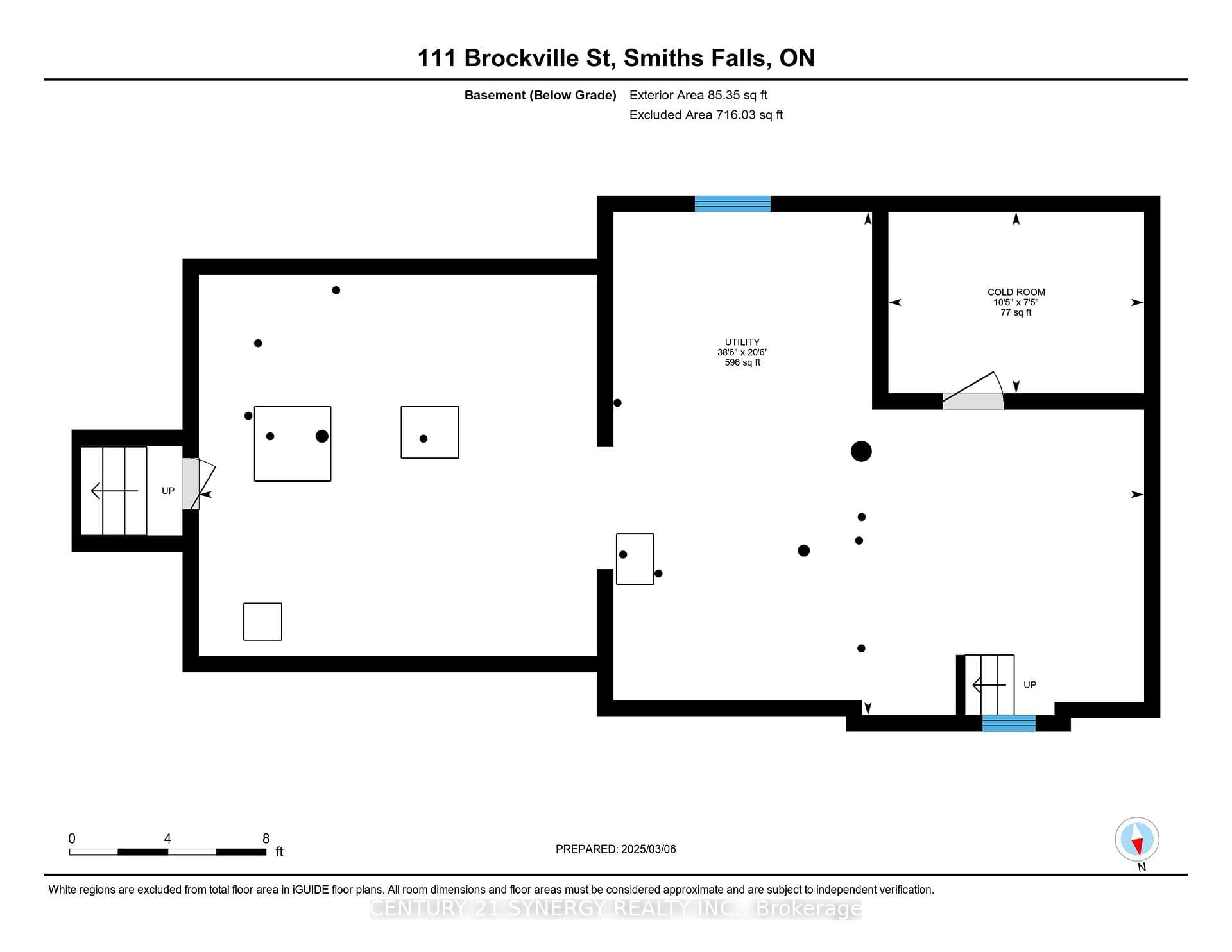 Utility room, cold storage, workbench & shelving.