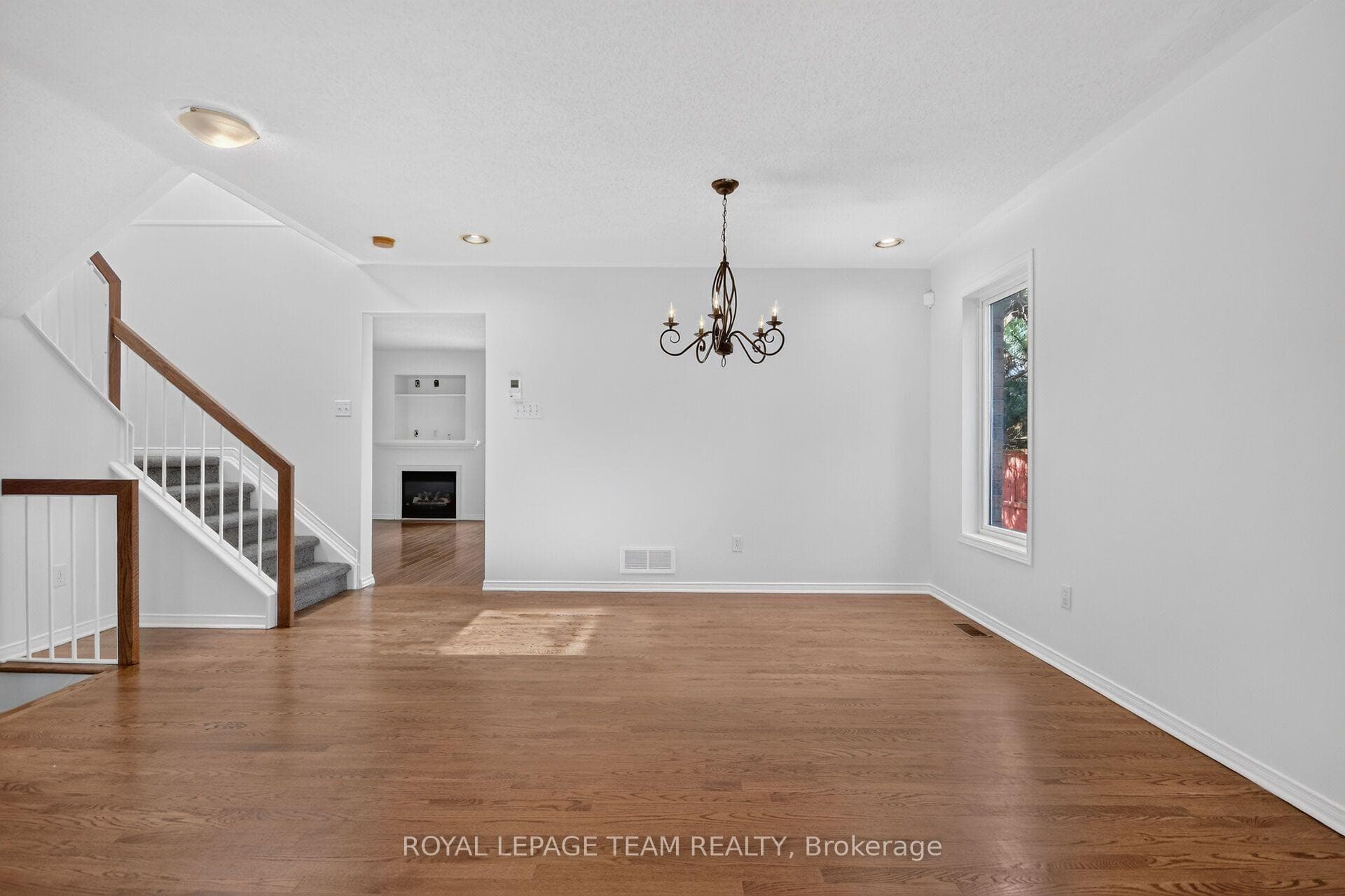 open concept living/dining room area