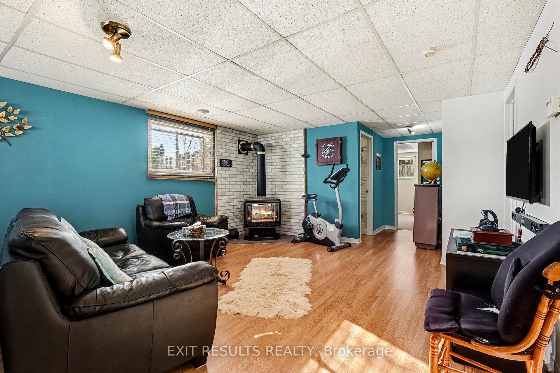 Family Room with gas stove