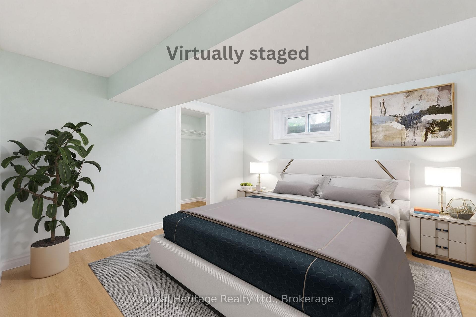 Virtually staged fourth bdrm, basement