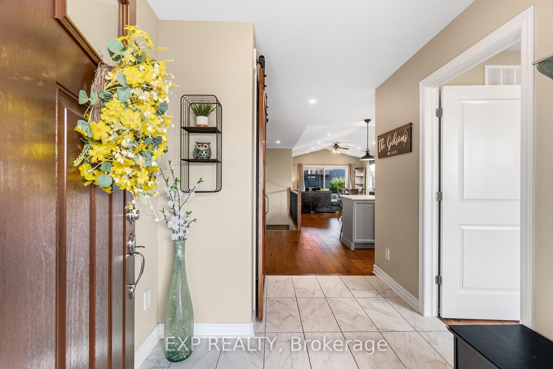 view from foyer into house