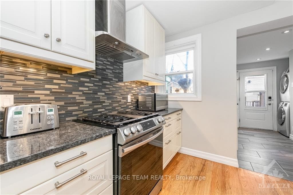 Kitchen easily accessible from backdoor entry
