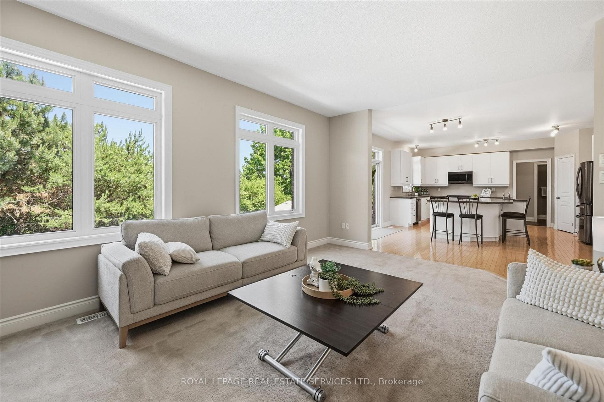 Living Room is open to the Oversized Kitchen