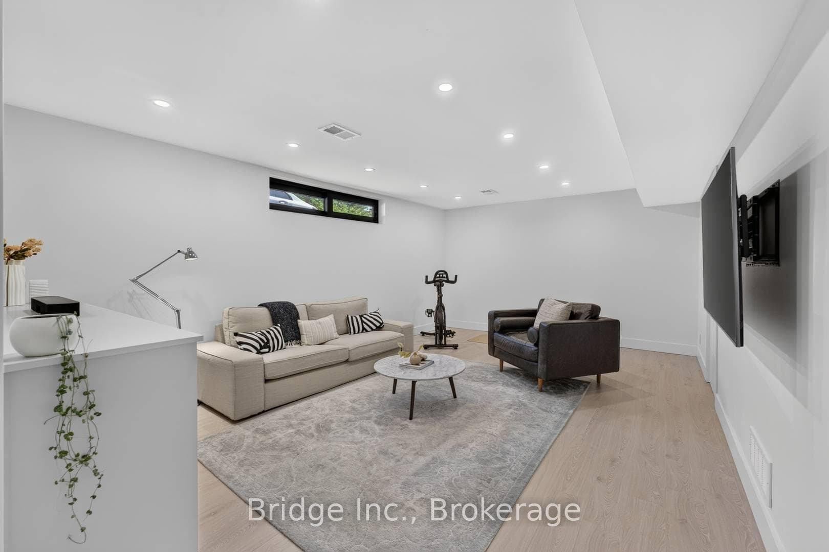 Basement Recreational Rec Room with Window
