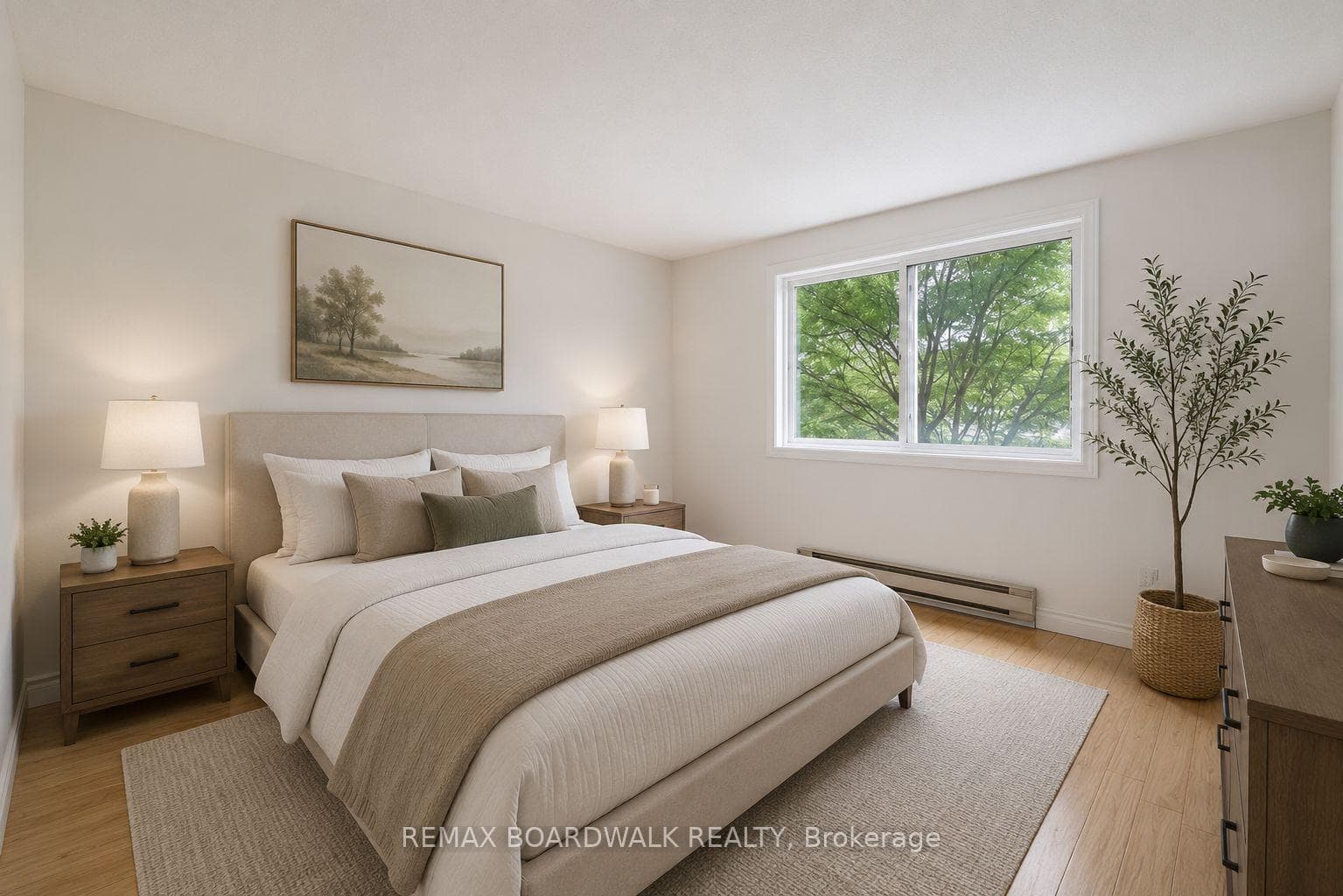 Virtually staged bedroom