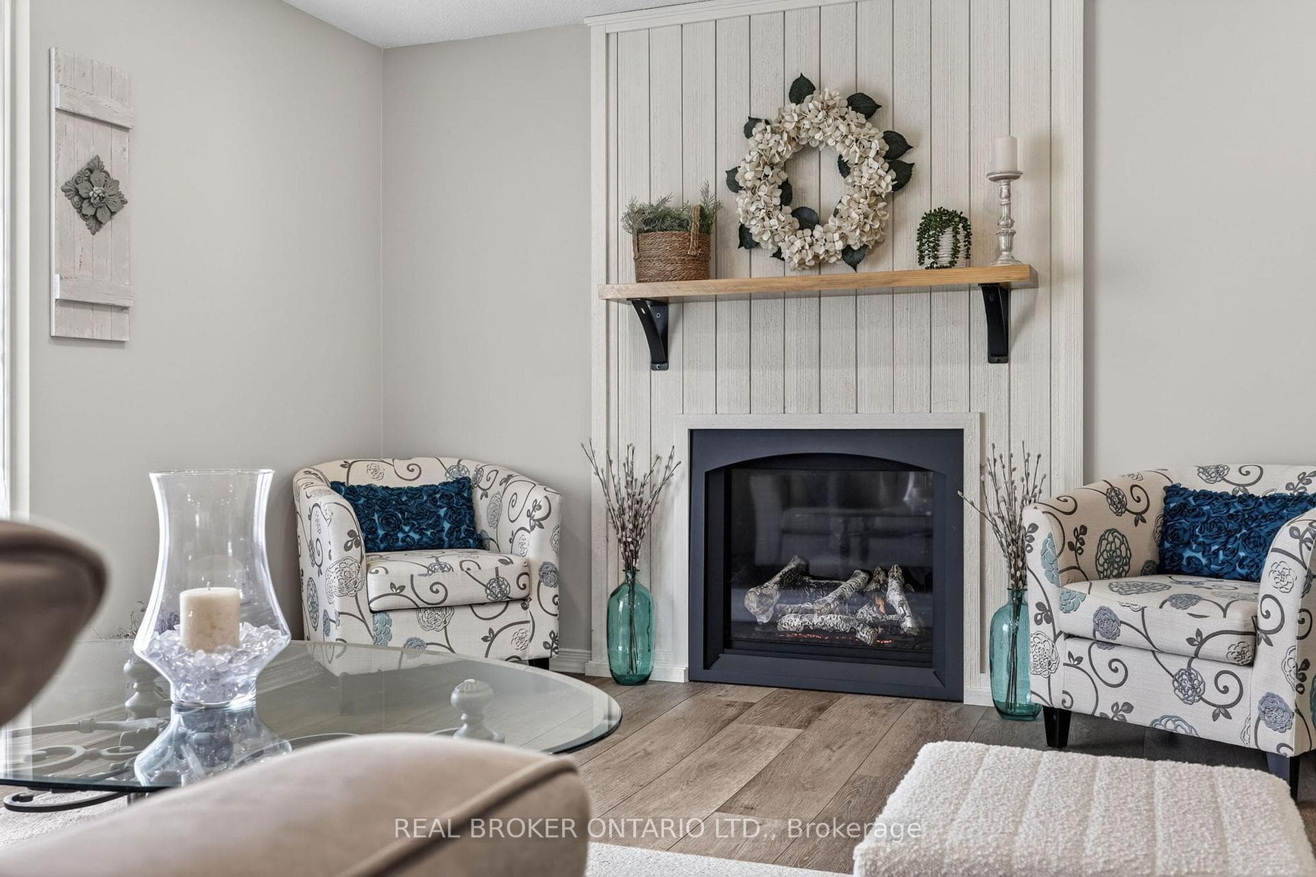 New Fireplace with new facade and mantle