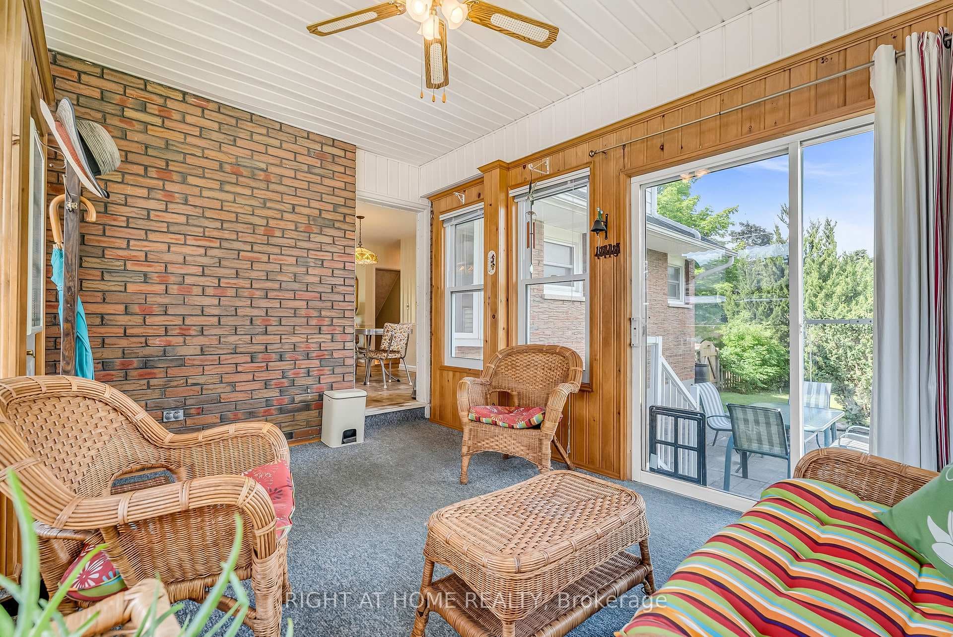 Sunroom walkout to Patio with Pet door.