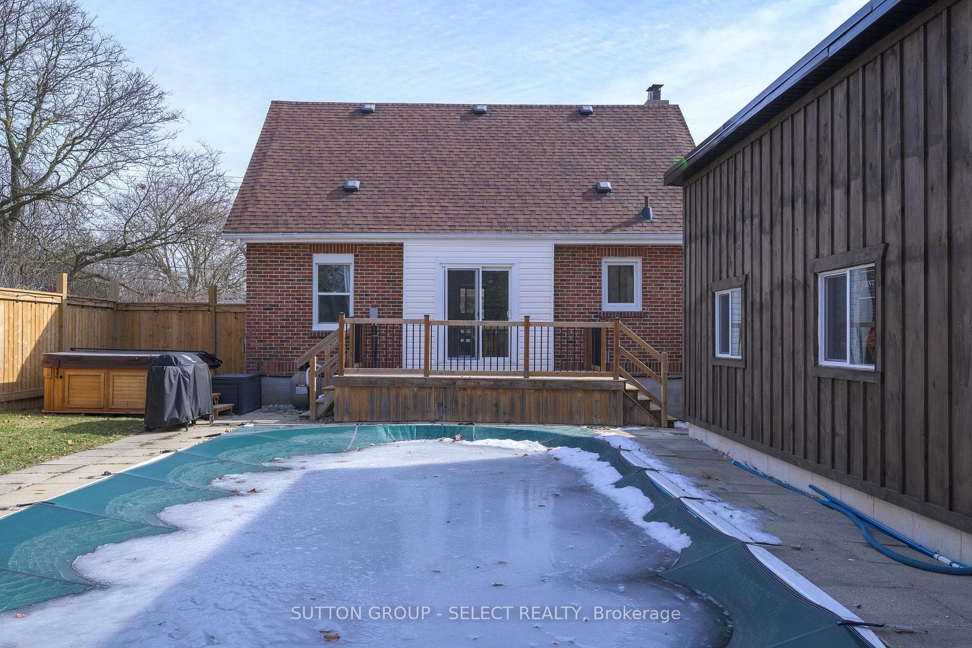 winterized pool with new cover