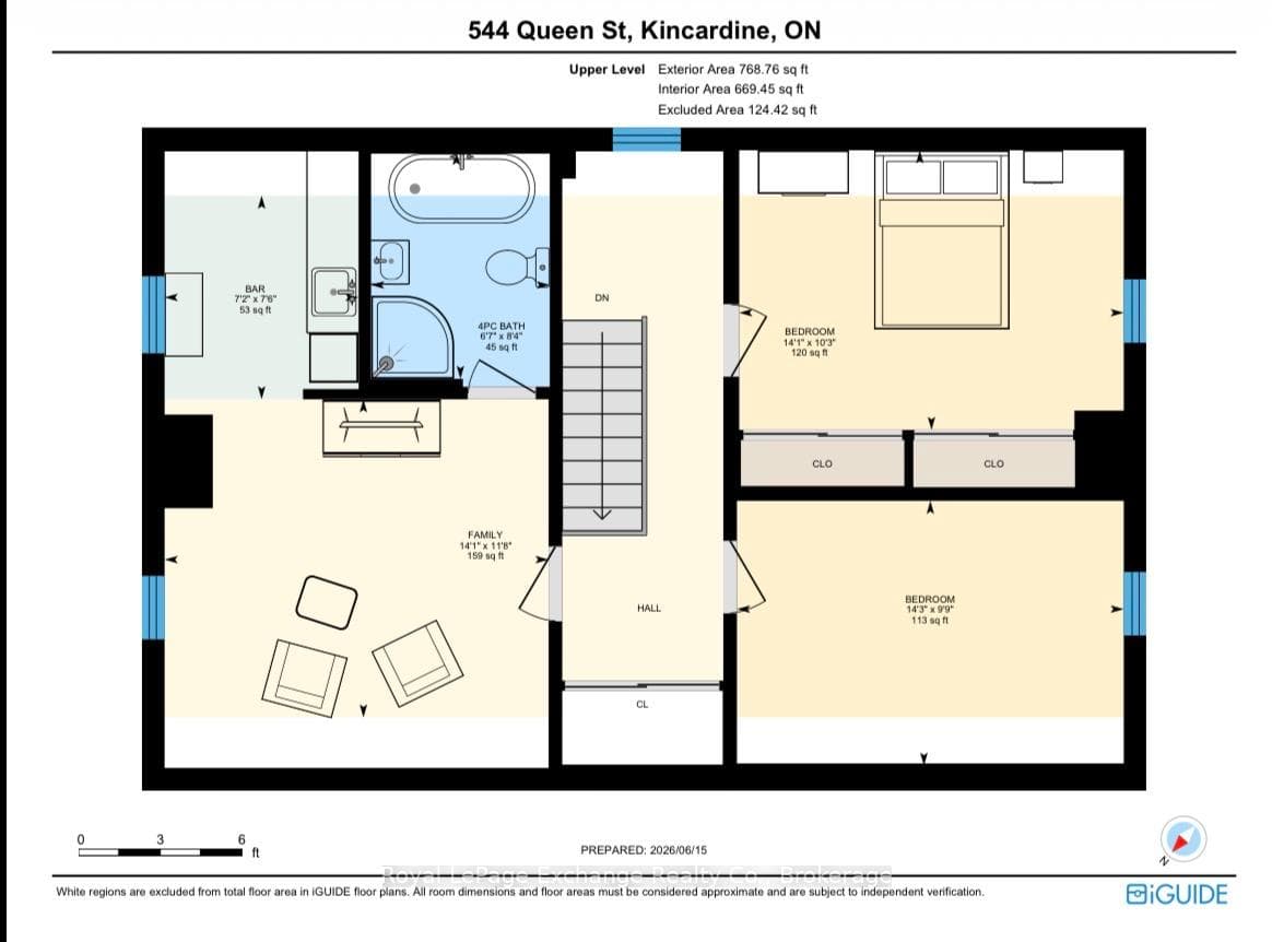 Second floor with measurements
