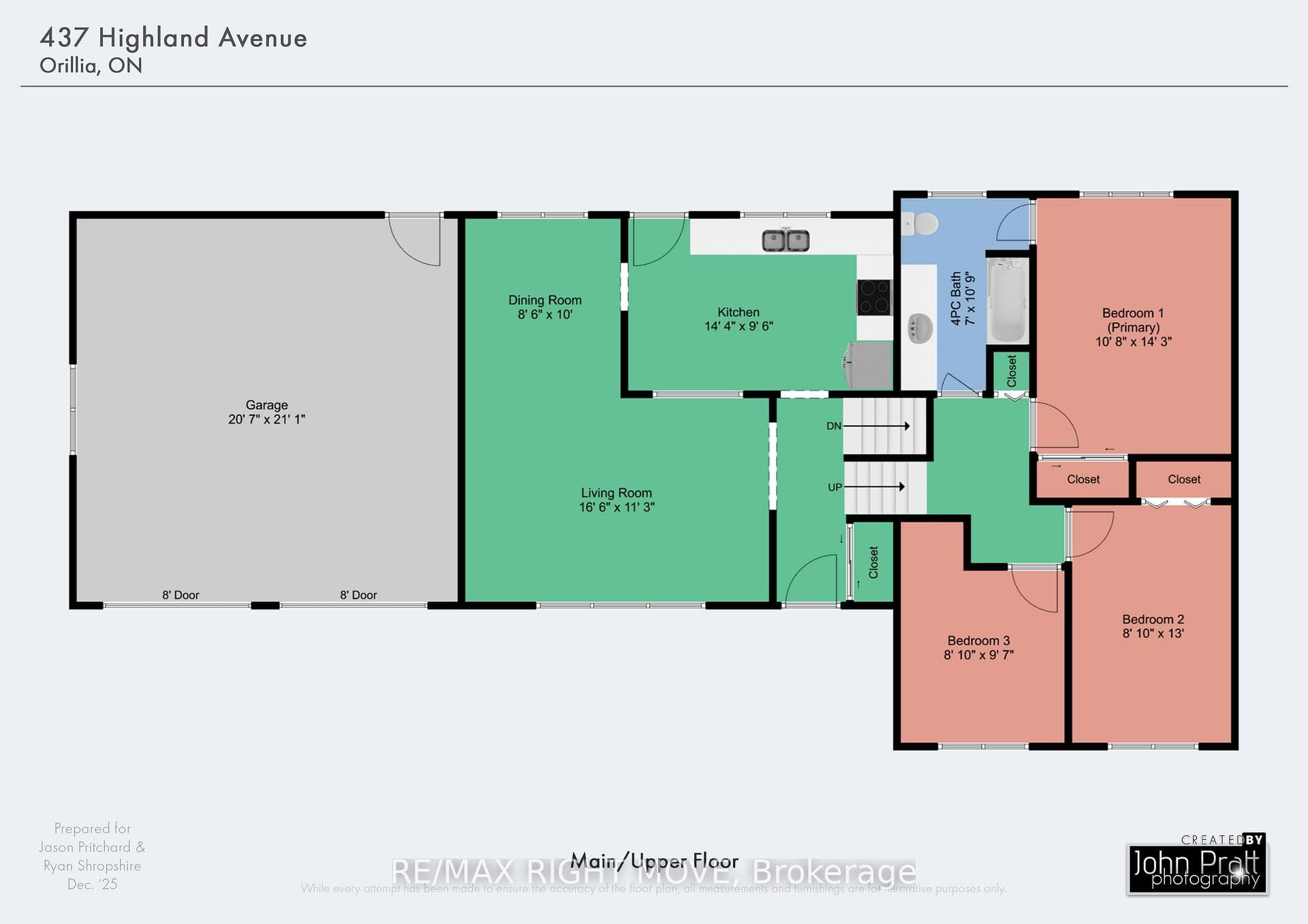 Main and Upper level room dimensions