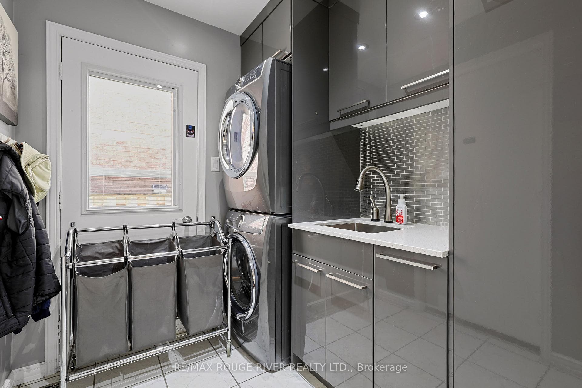Main Floor Laundry Room with Side Entrance