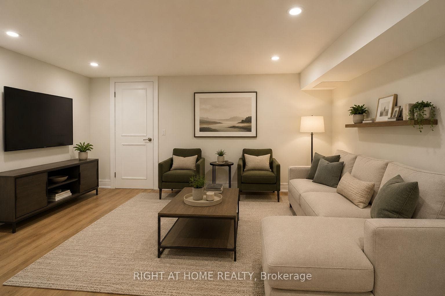 Basement Rec Room - Virtually Staged