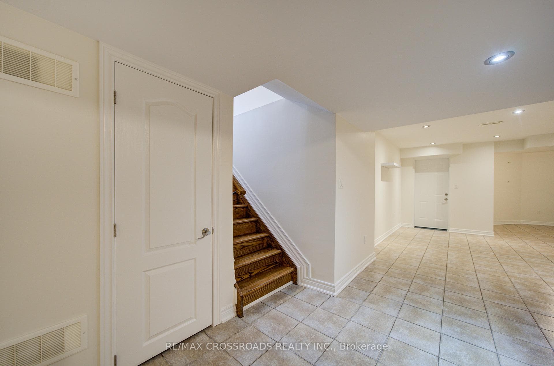 Oak stairs to Basement
