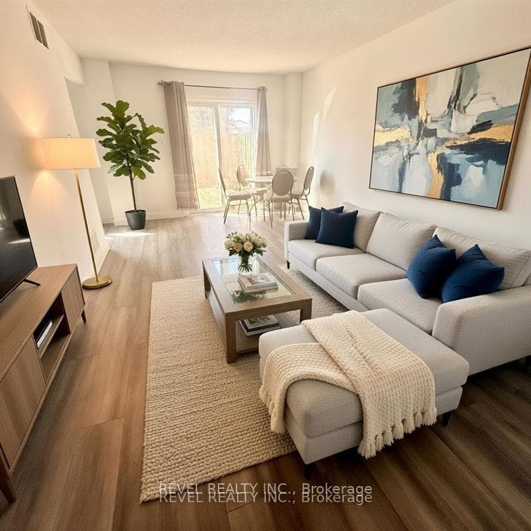 Living room virtually staged