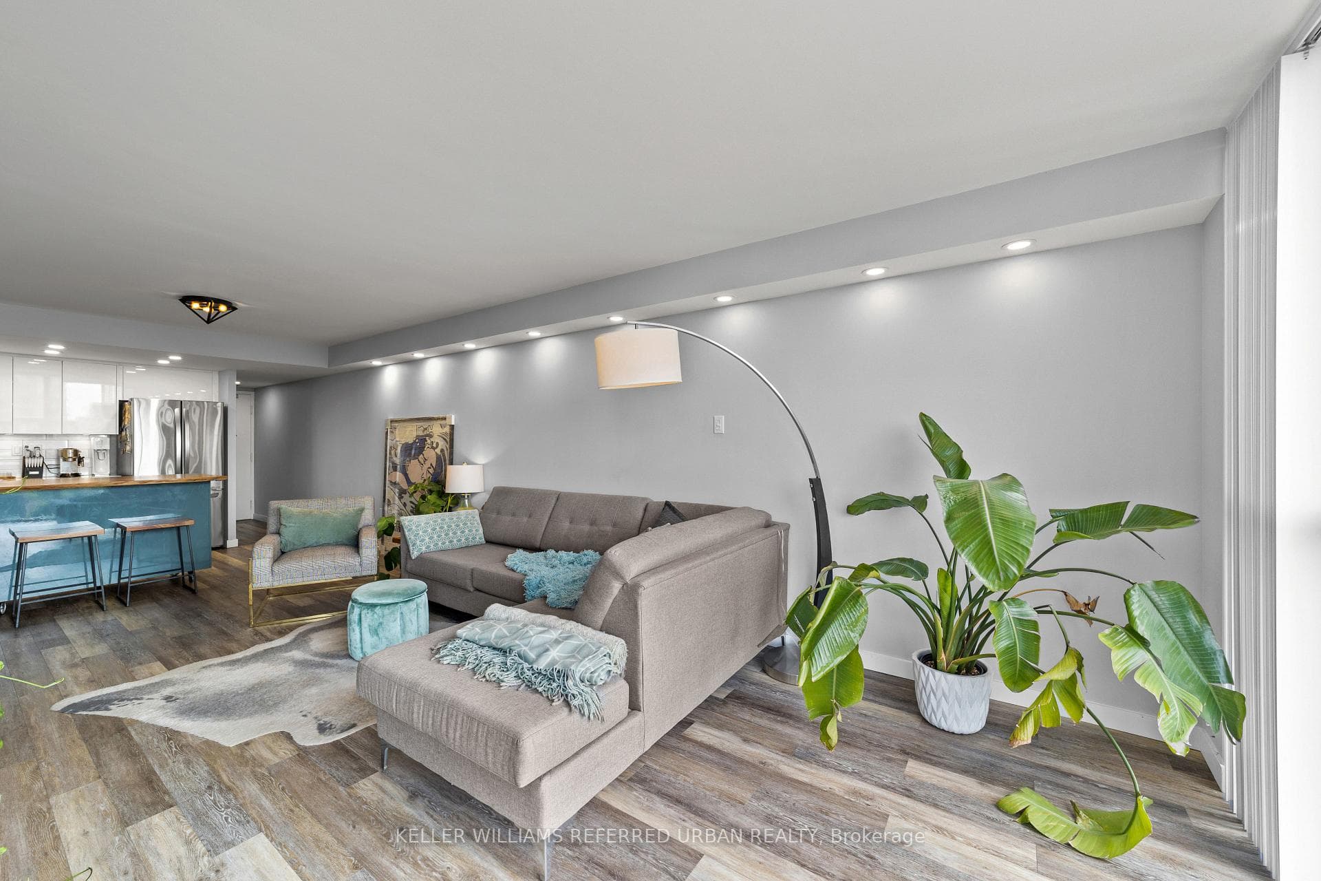 Open Concept Living Room and Den