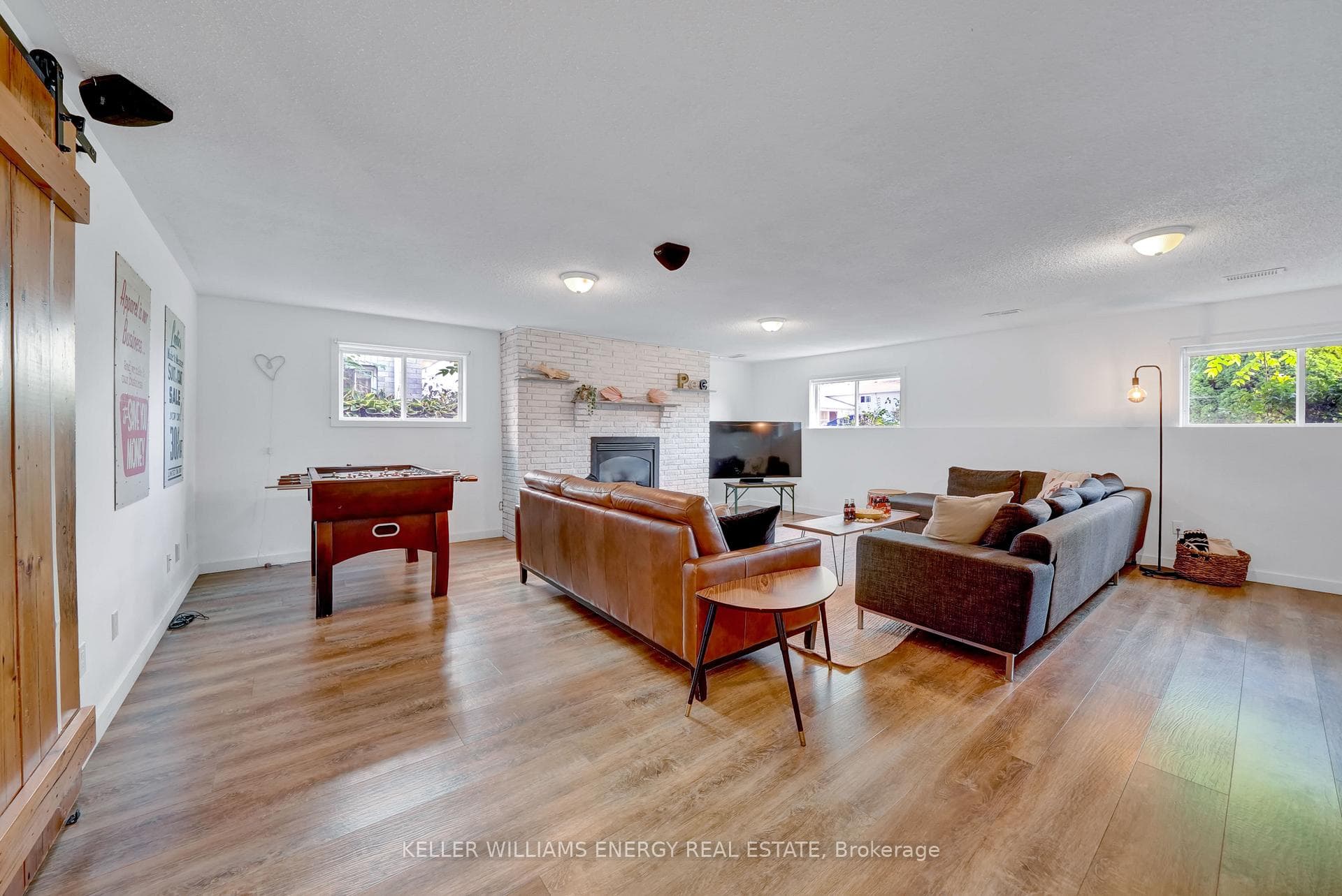 Lower level family room with lots of natural light