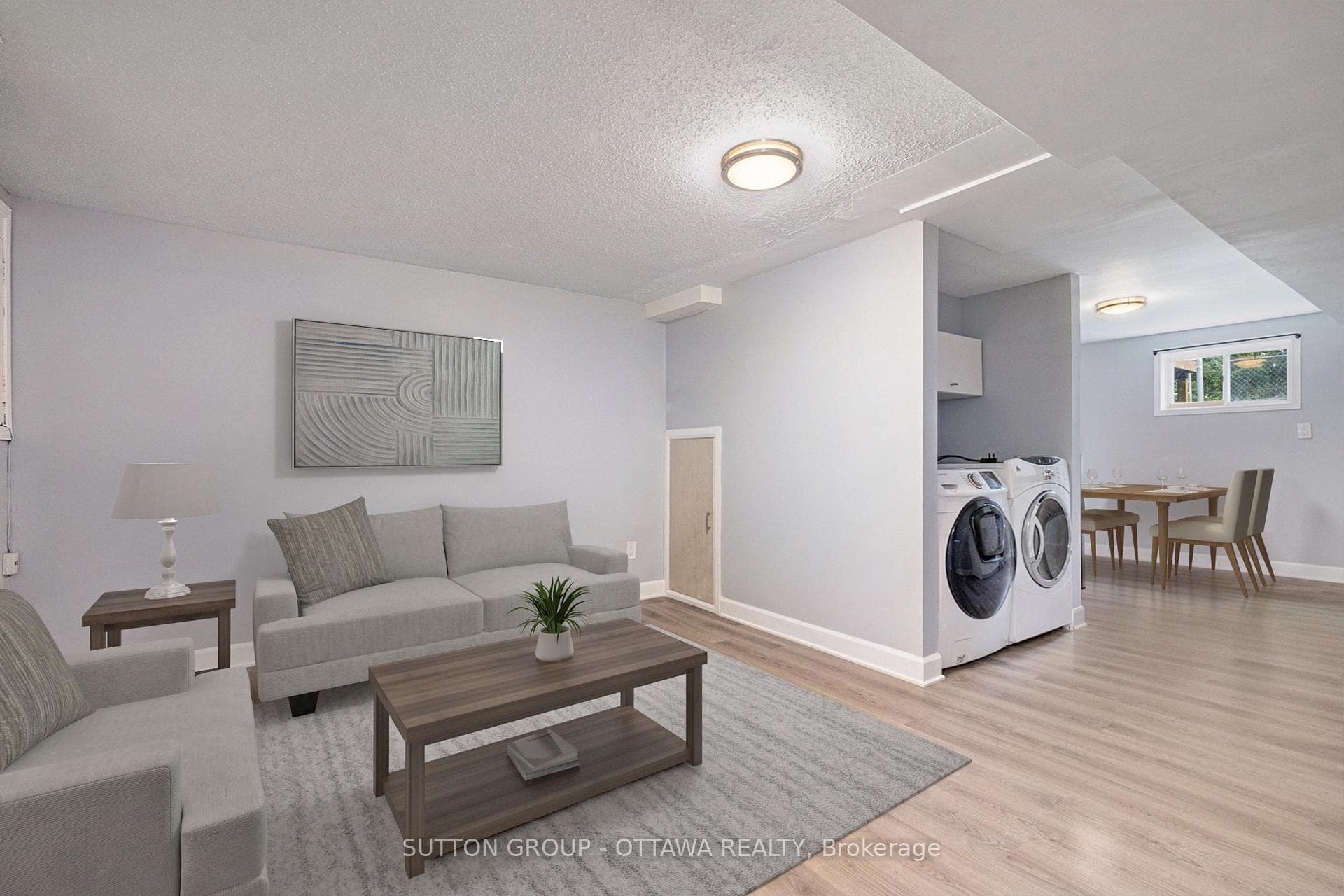 Basement Apartment Living Room - Virtually Staged