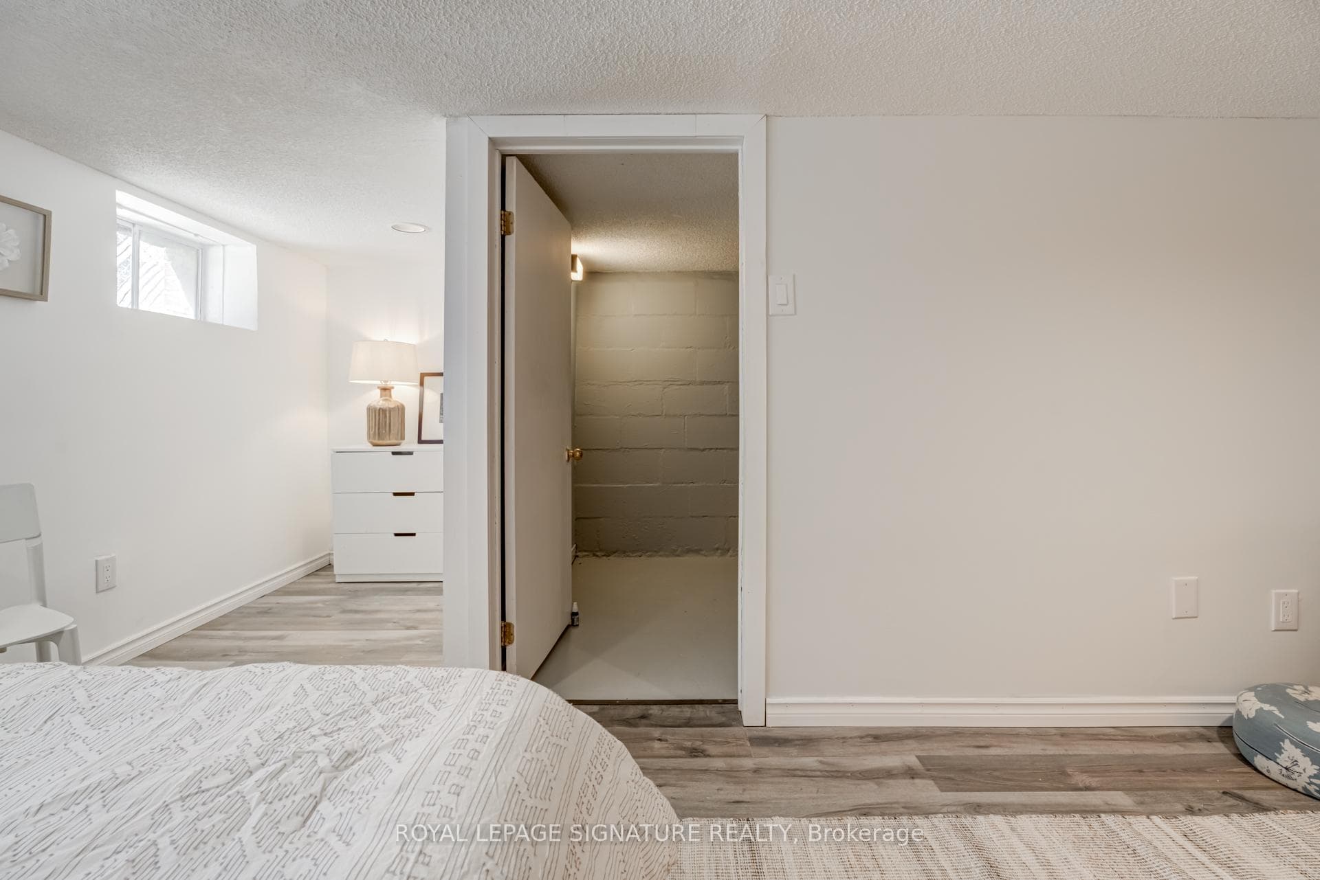 Basement Bedroom view of entrance at base of stair