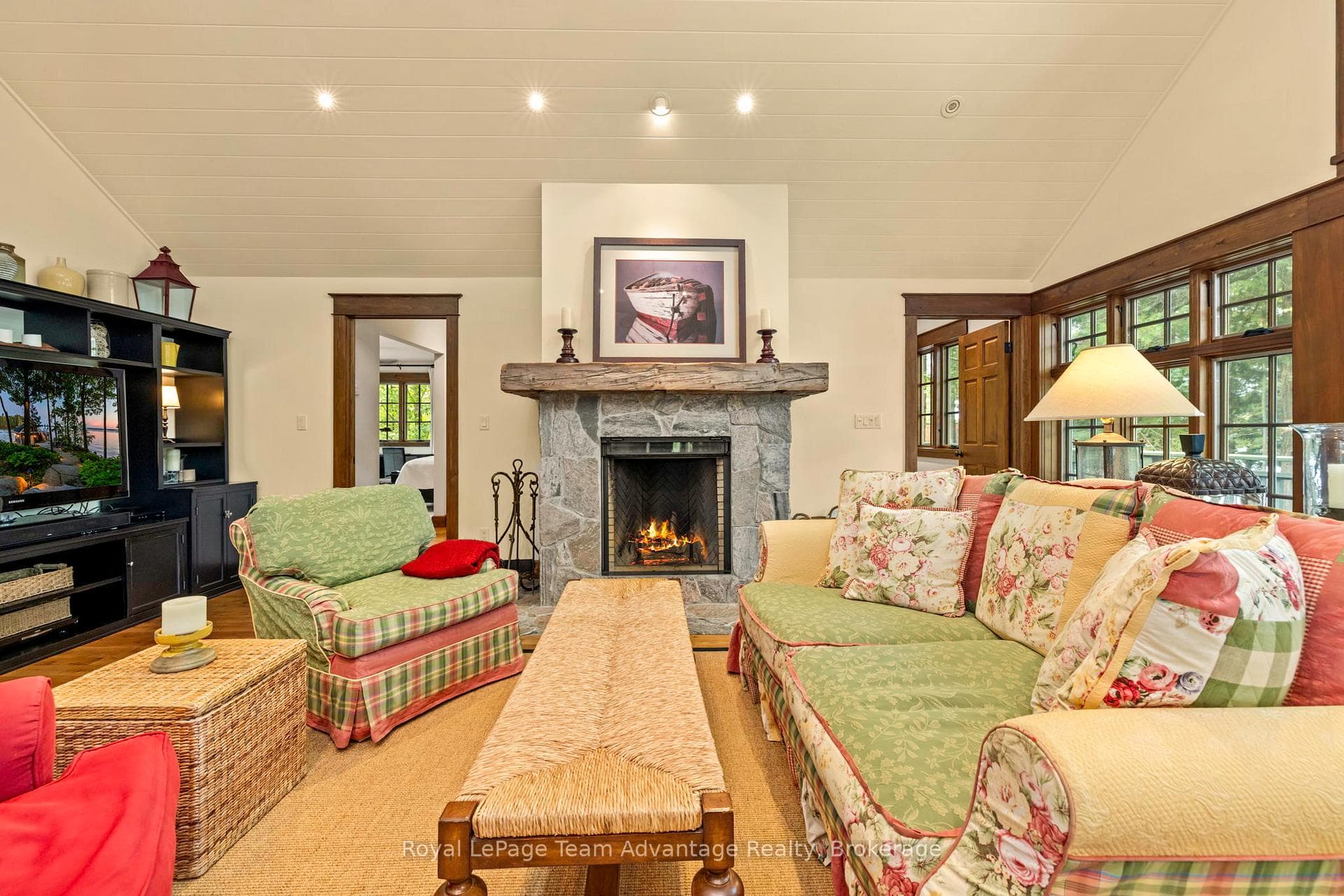 Rumford wood burning fireplace