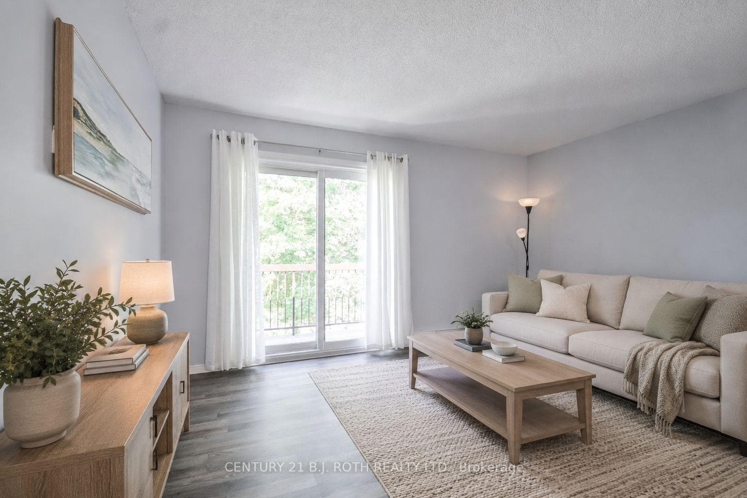 Virtually staged living room.