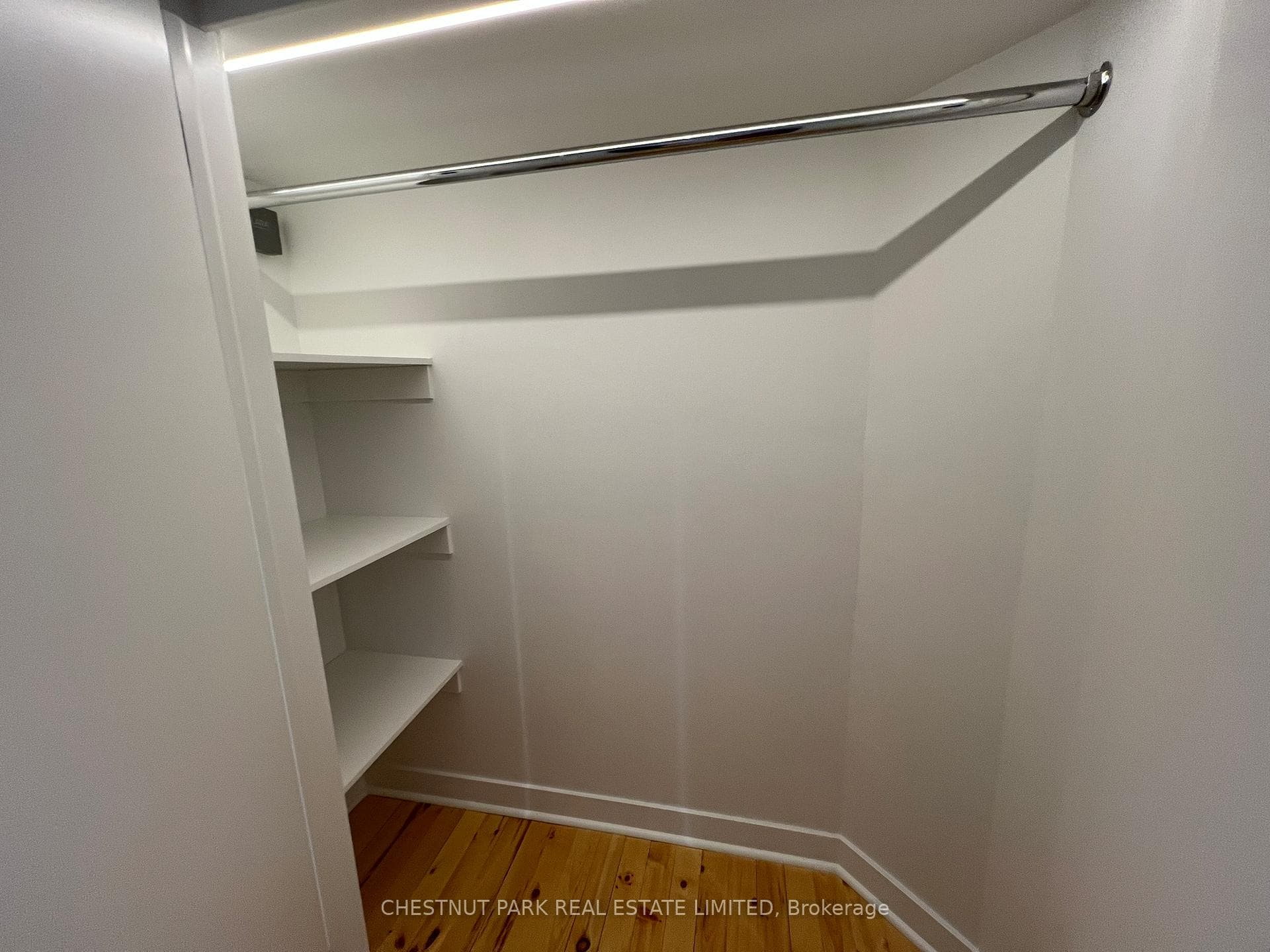 Built-in shelving inside closet!