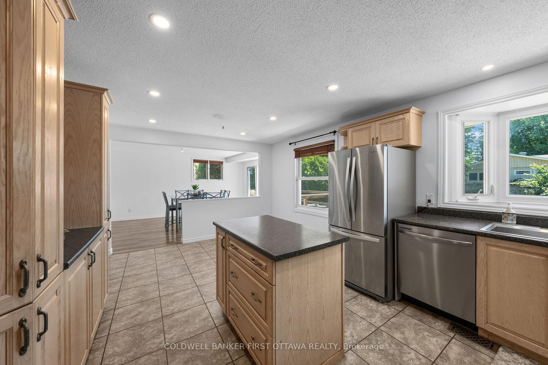 Huge open concept kitchen space.