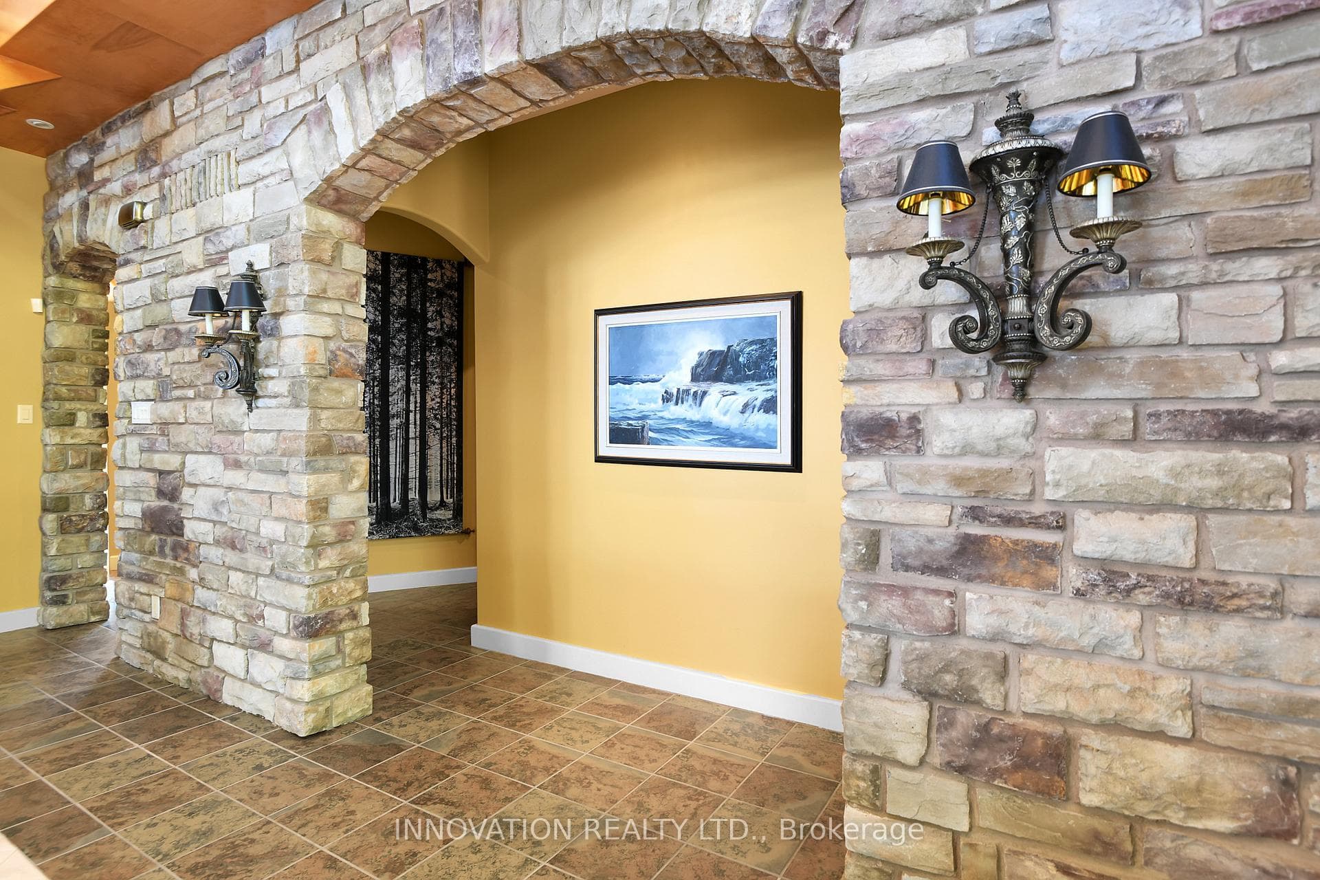 Custom stone accent wall