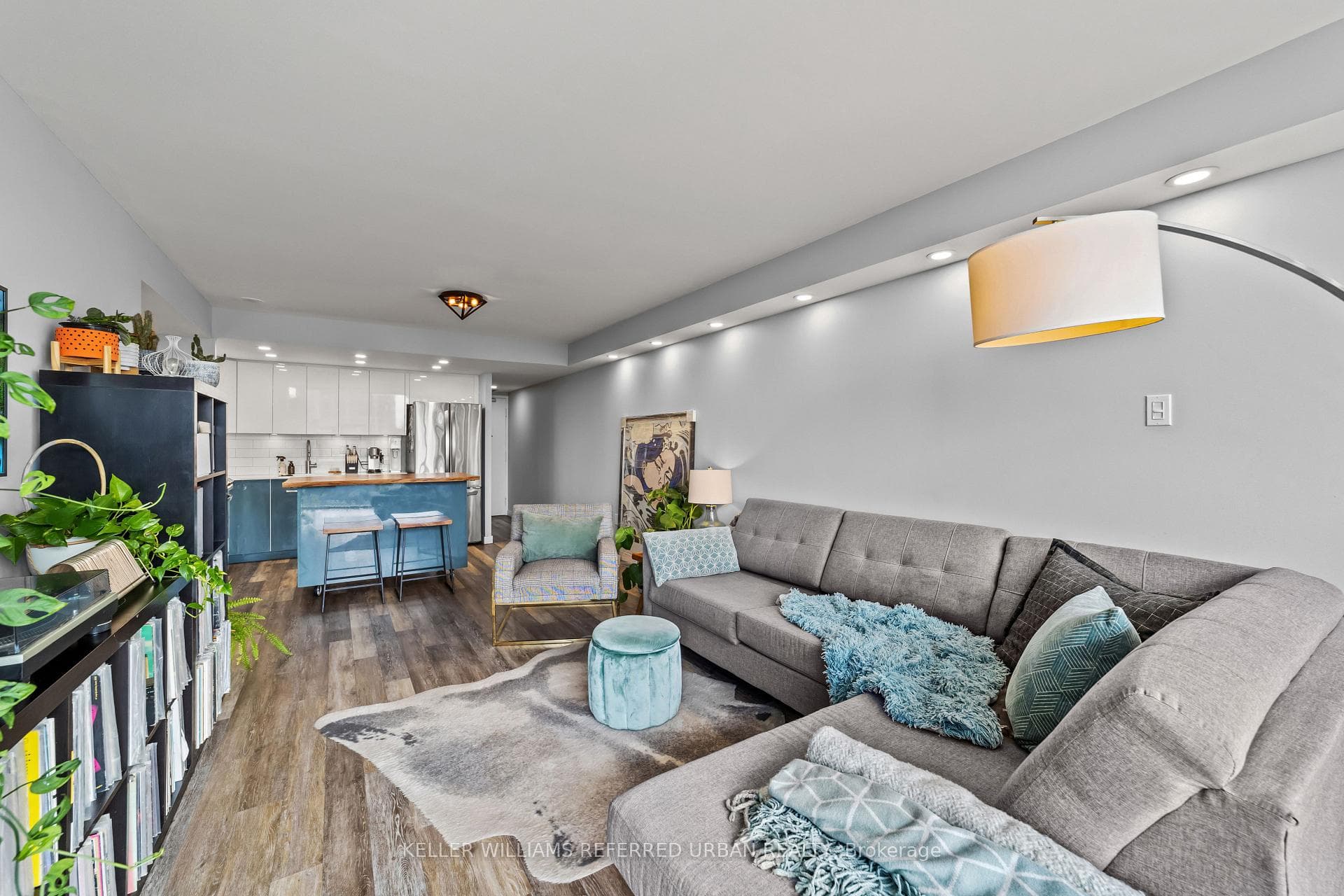 Open Concept Living Room and Den