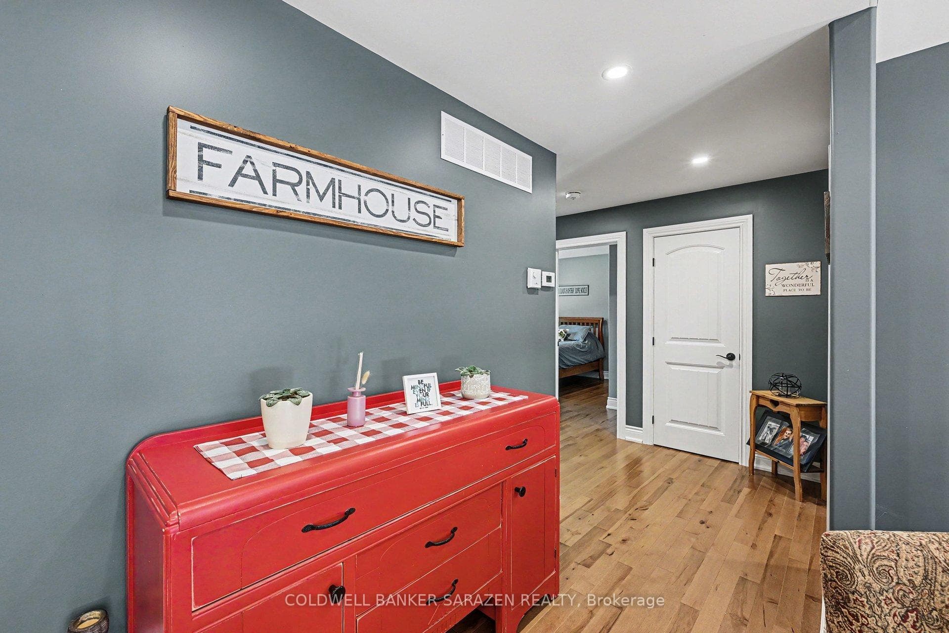 Front hallway to open concept living