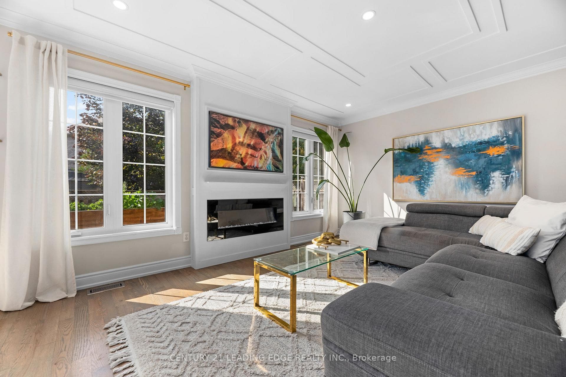 Television and Fireplace are included