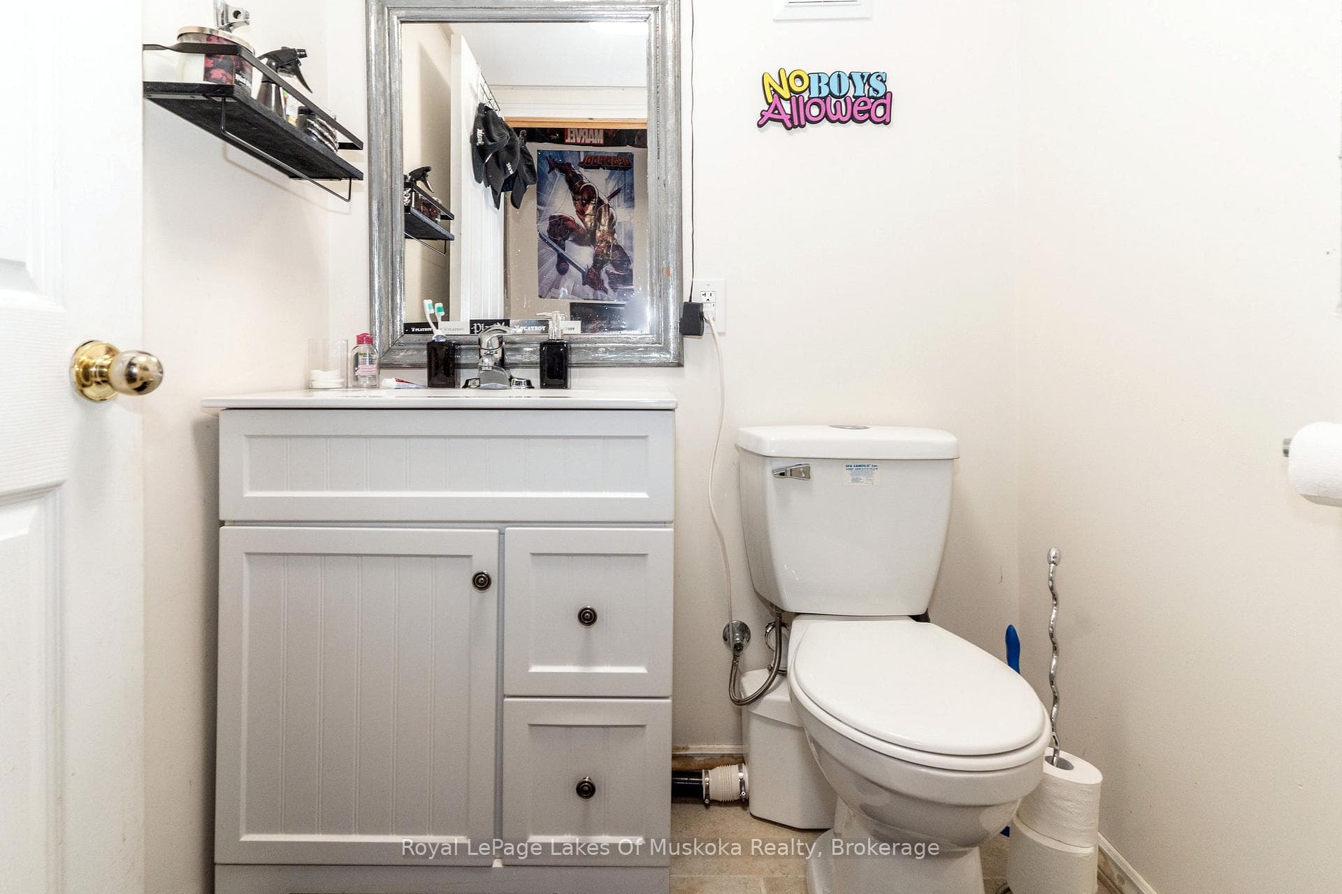 lower level powder room