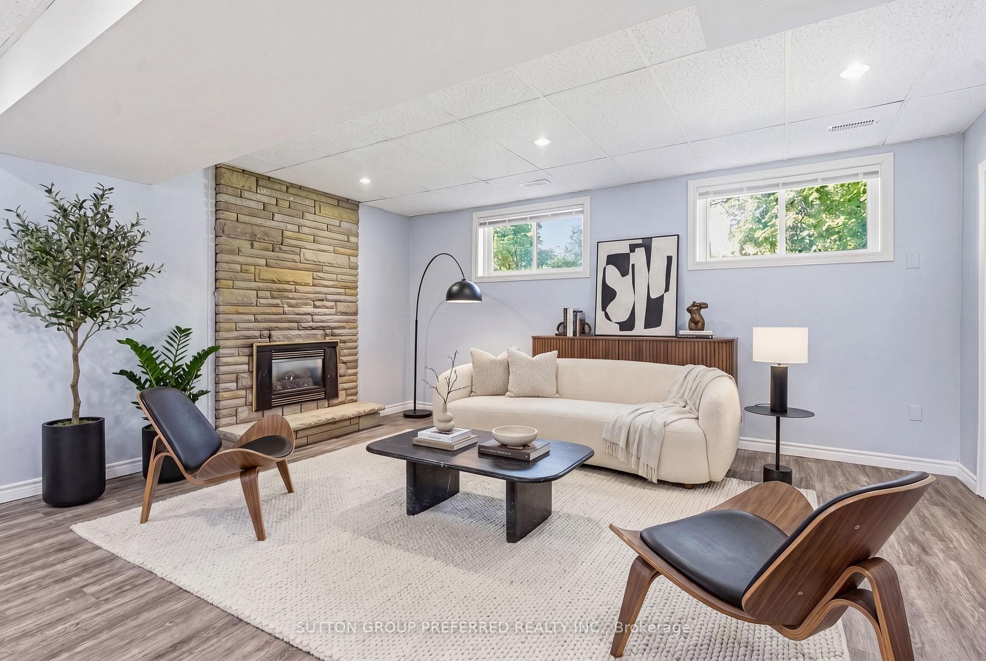 Virtually staged Rec Room