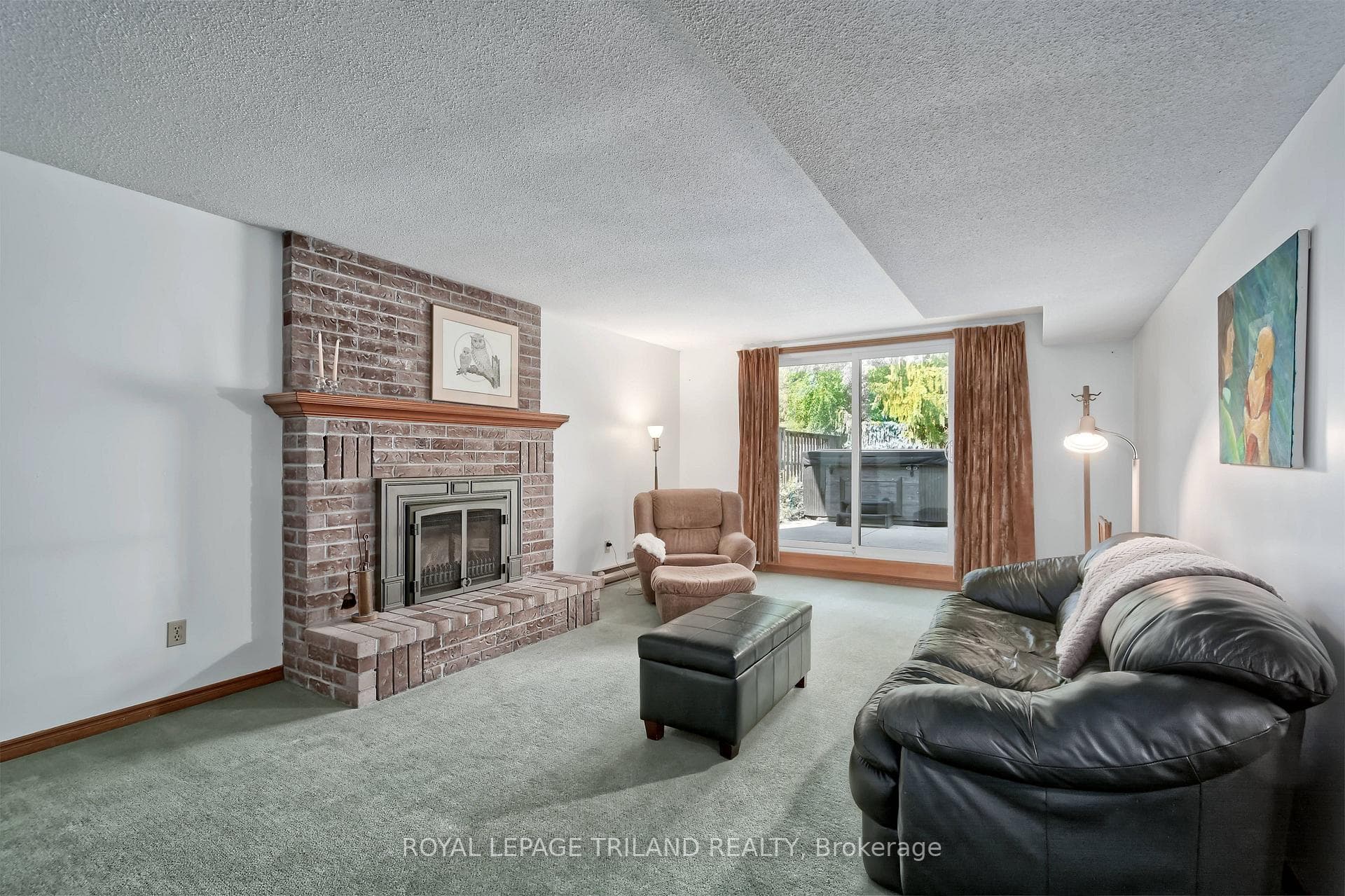 Basement Rec Room with walkout to the Hot Tub