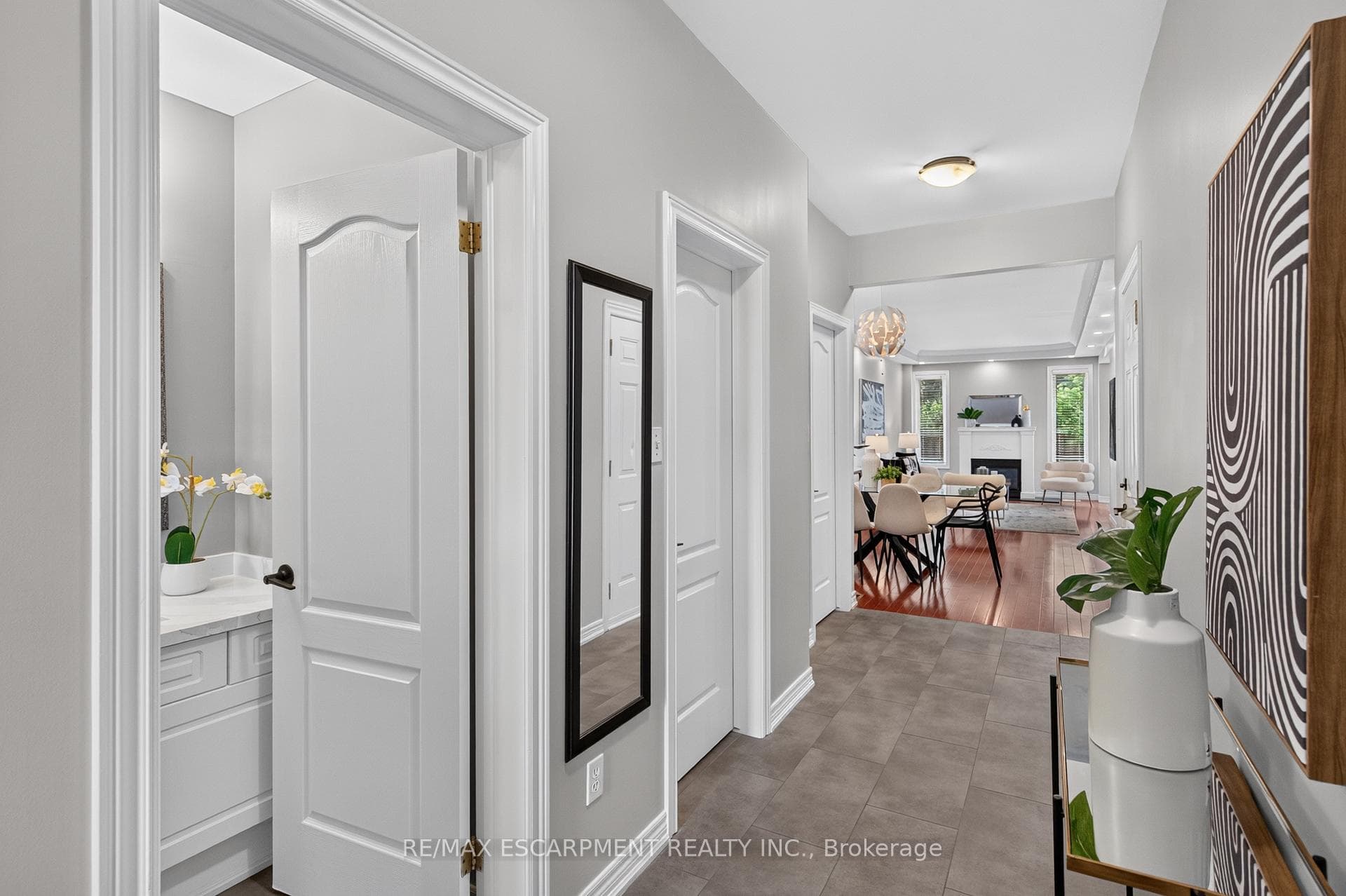 Front hall & powder room
