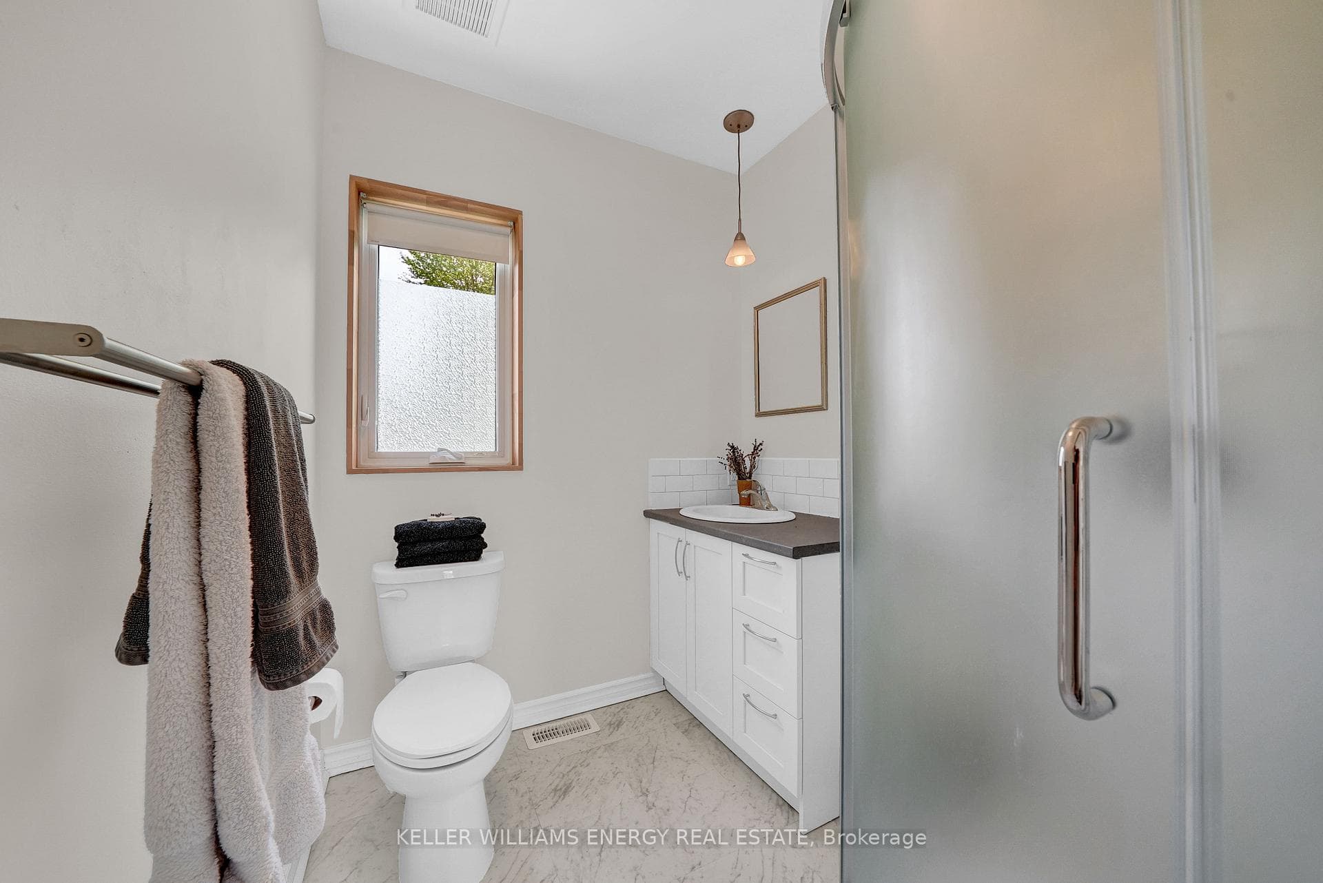 Separate bathroom with shower