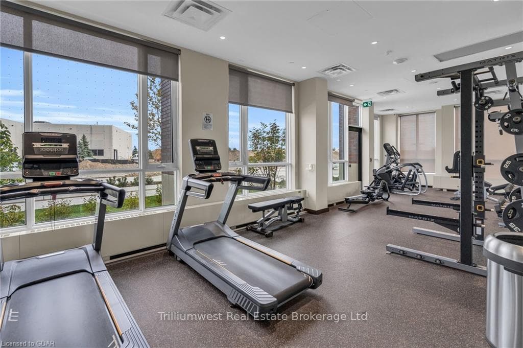 Exercise room with a wealth of natural light