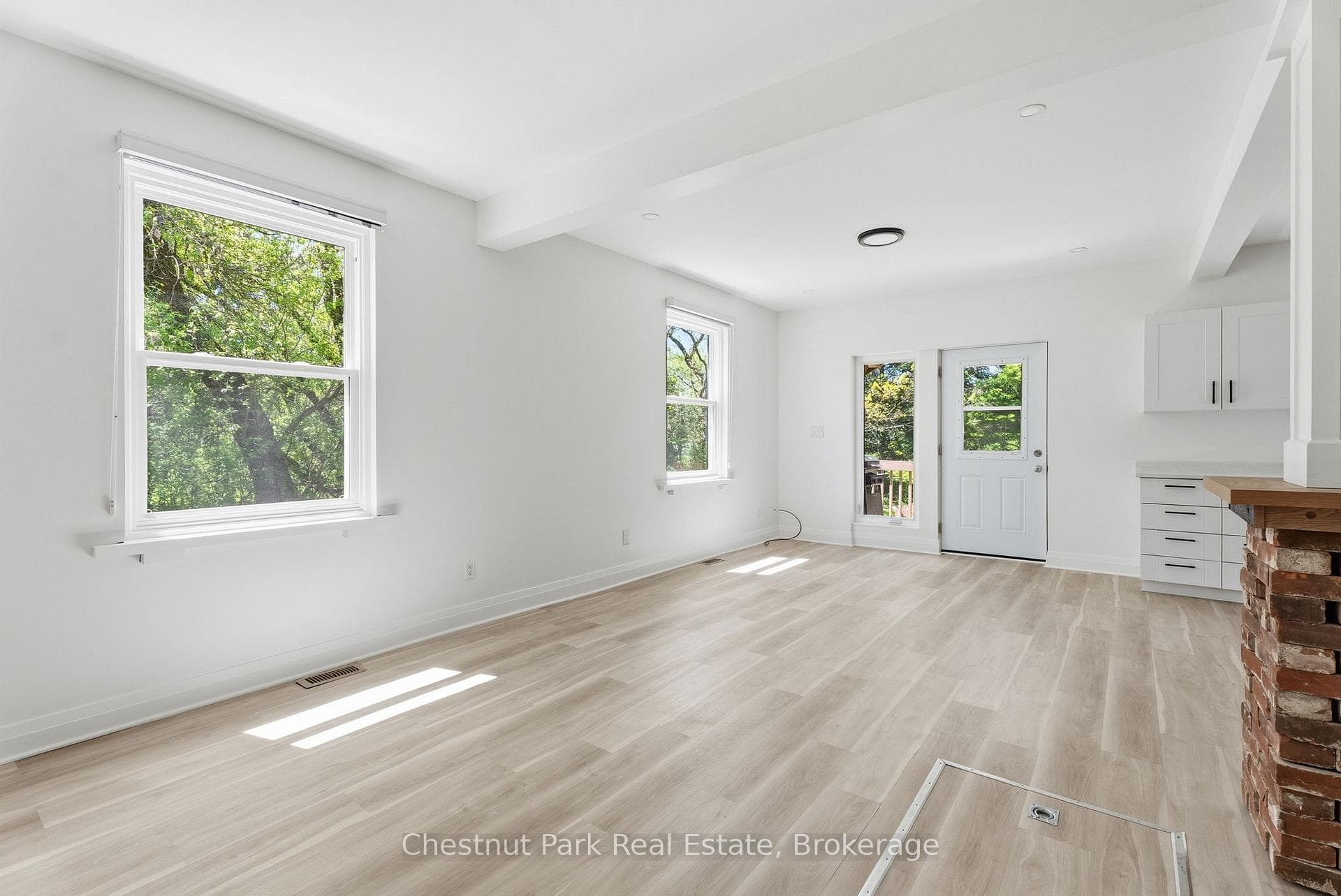 Side angle of the living room space