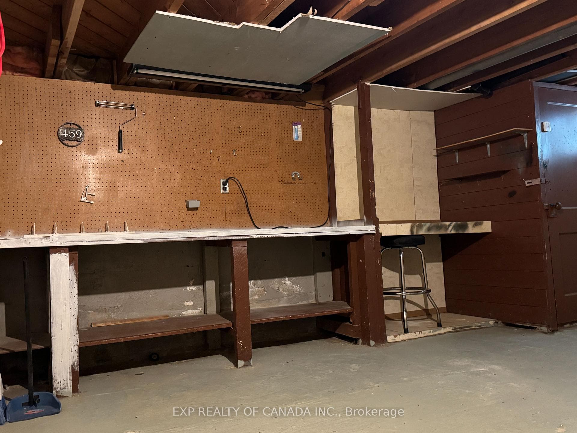 Workbench in the basement and in the garage/shed