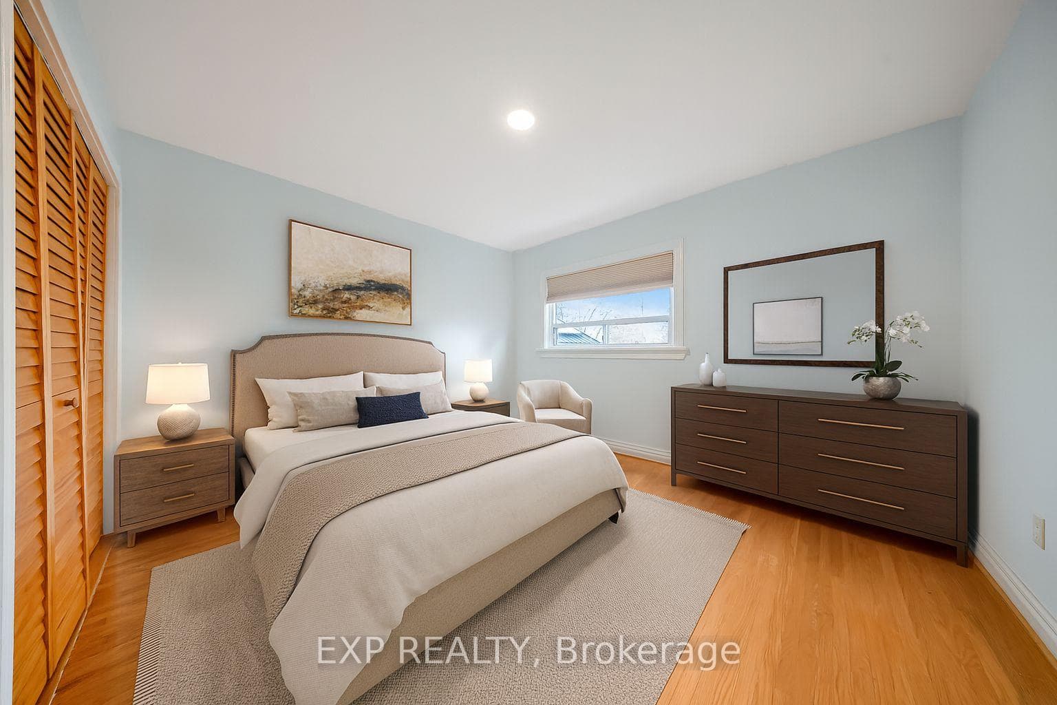 Virtually Staged Master bedroom