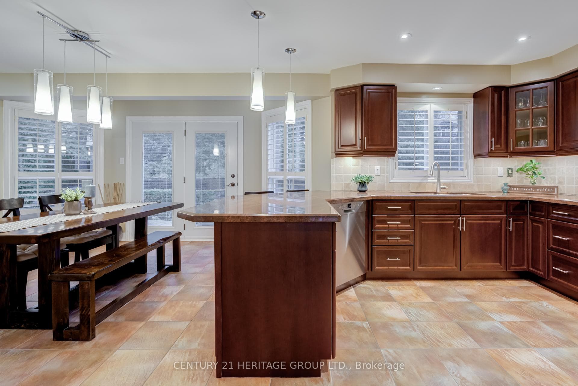 Large Eat - in Kitchen with Walk Out to Back Yard