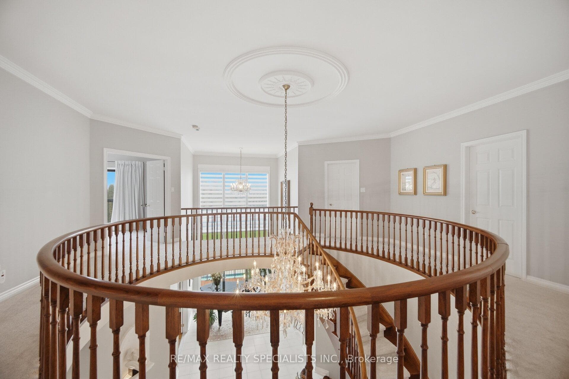 Full circle second floor hallway