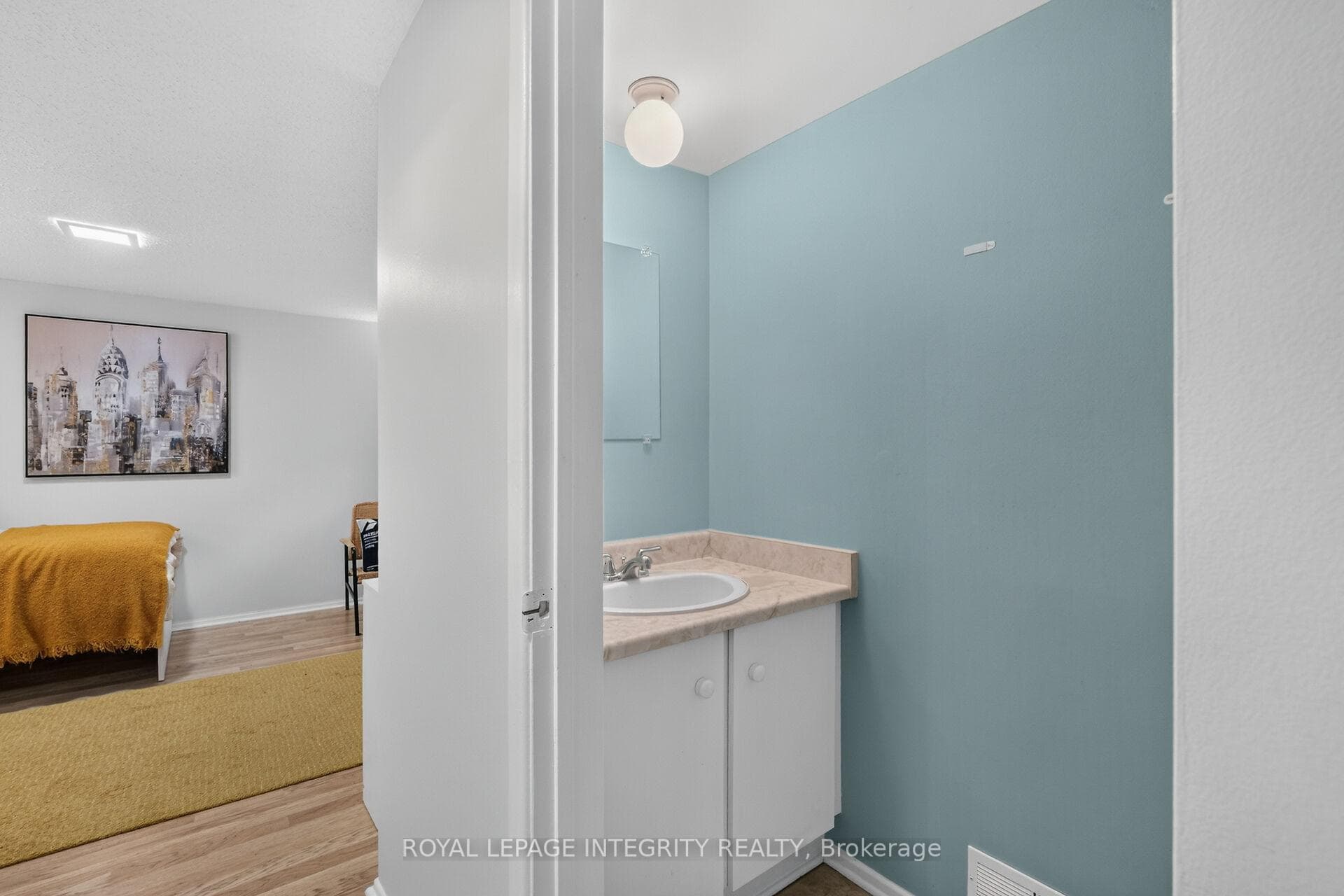 Lower level powder room