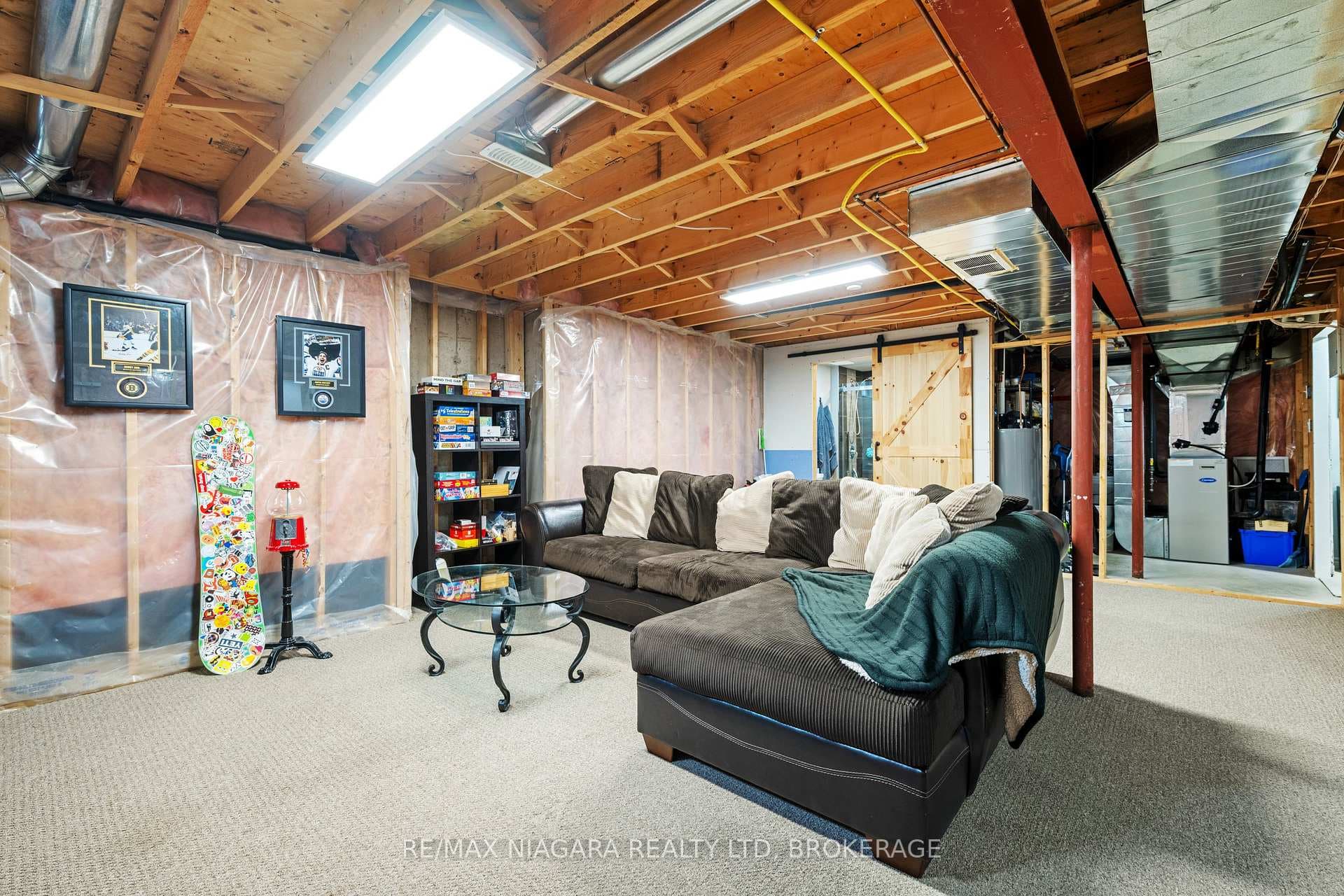 Partially finished rec room