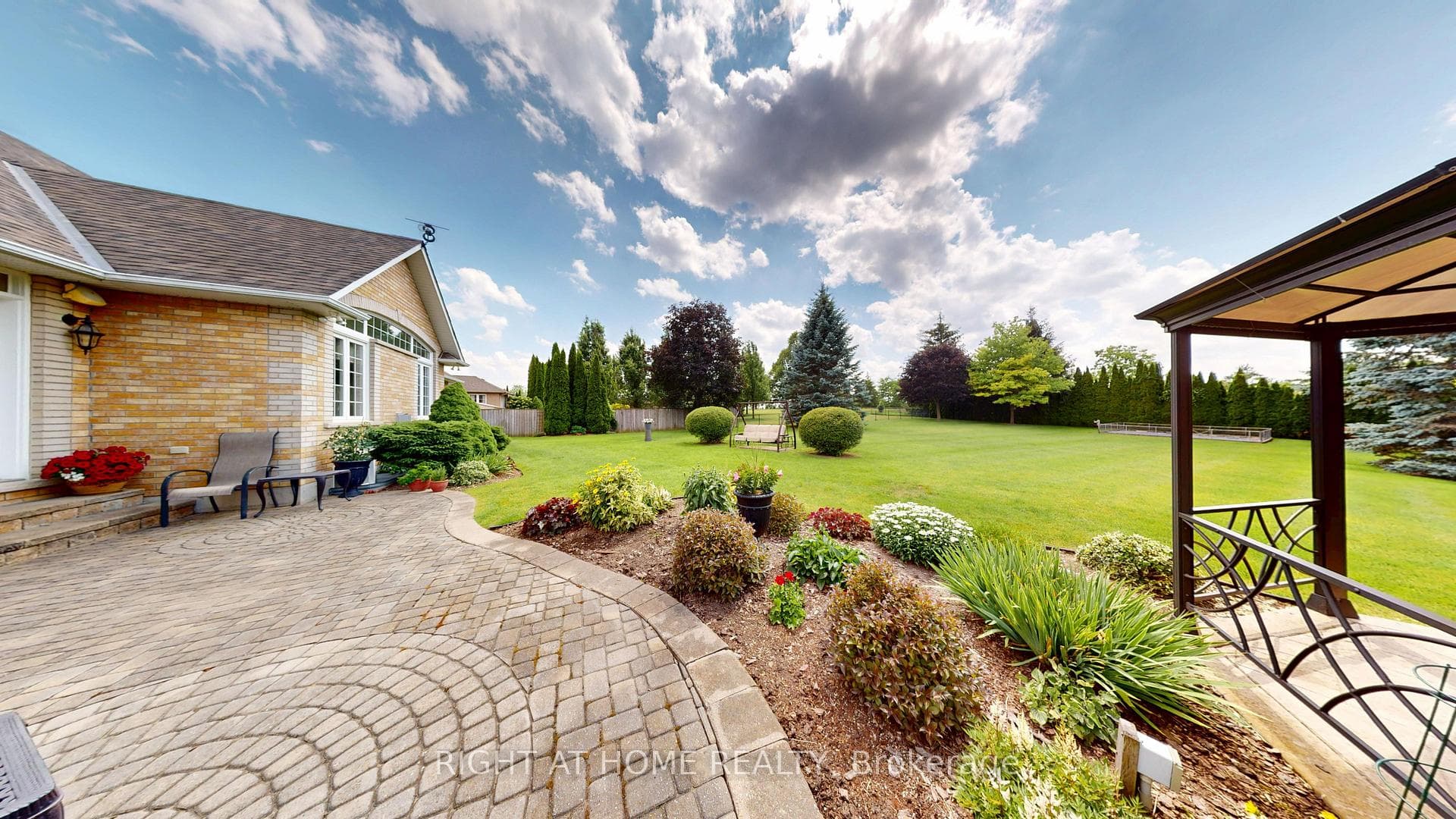 Large interlocking patio and gardens