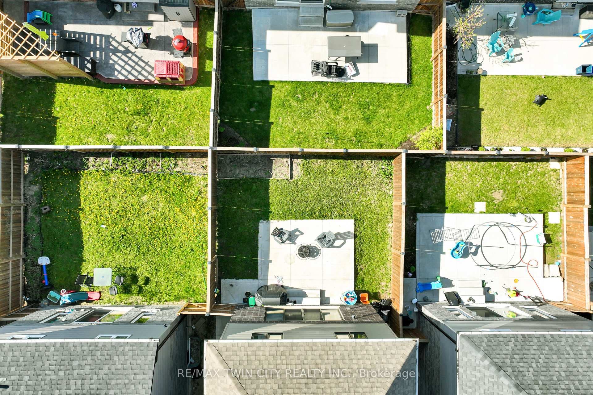 Aerial view of backyard