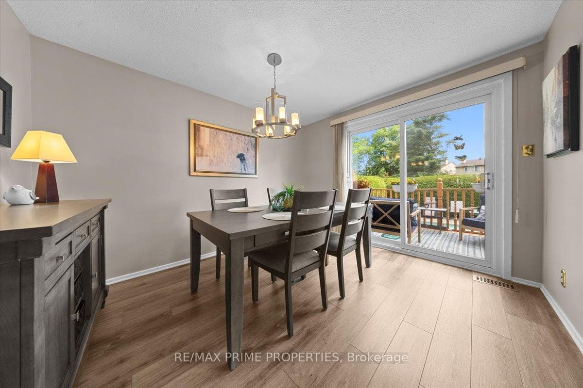 Dining room with patio doors to backyard