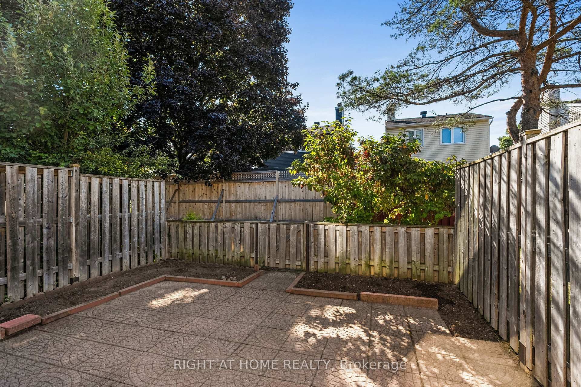 Fall photo - backyard with patio and garden area