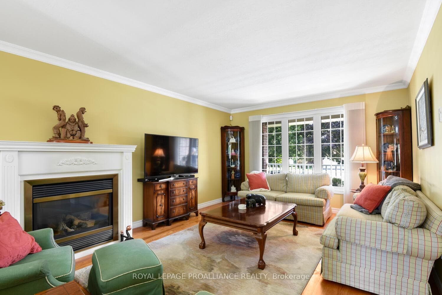 Living Room with Hardwood Floors and Gas Fireplace