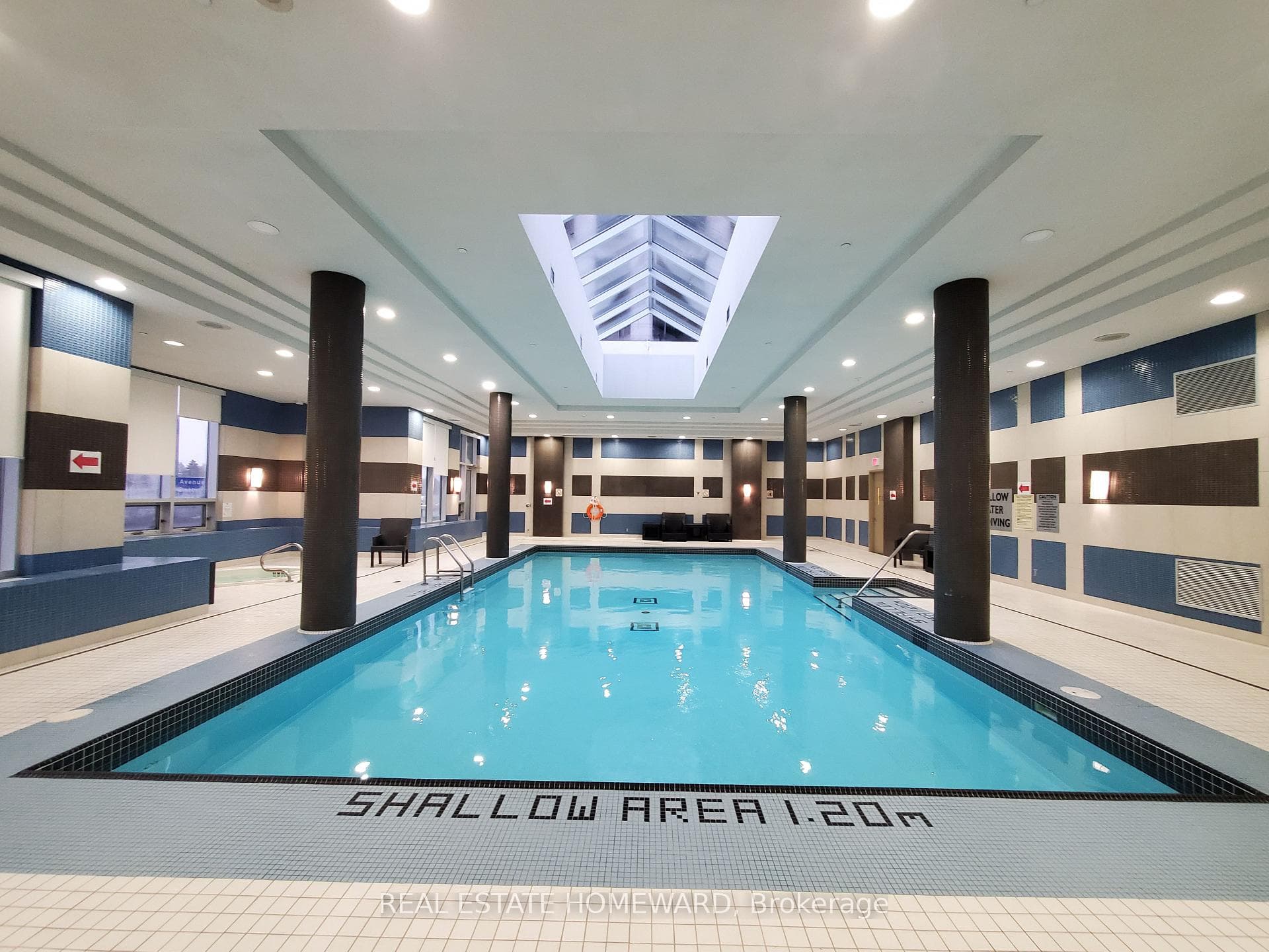 Indoor swimming pool with skylight
