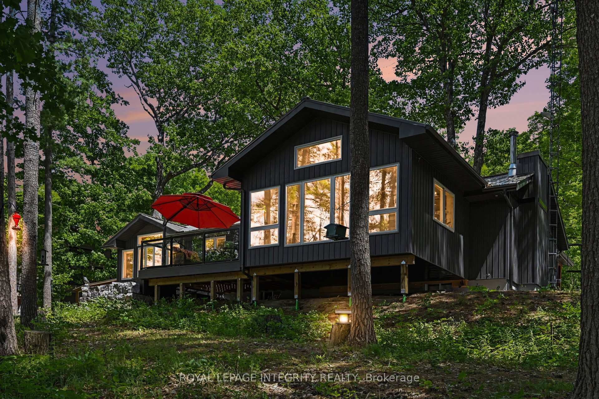Sunroom overlooking the lake with heated floor